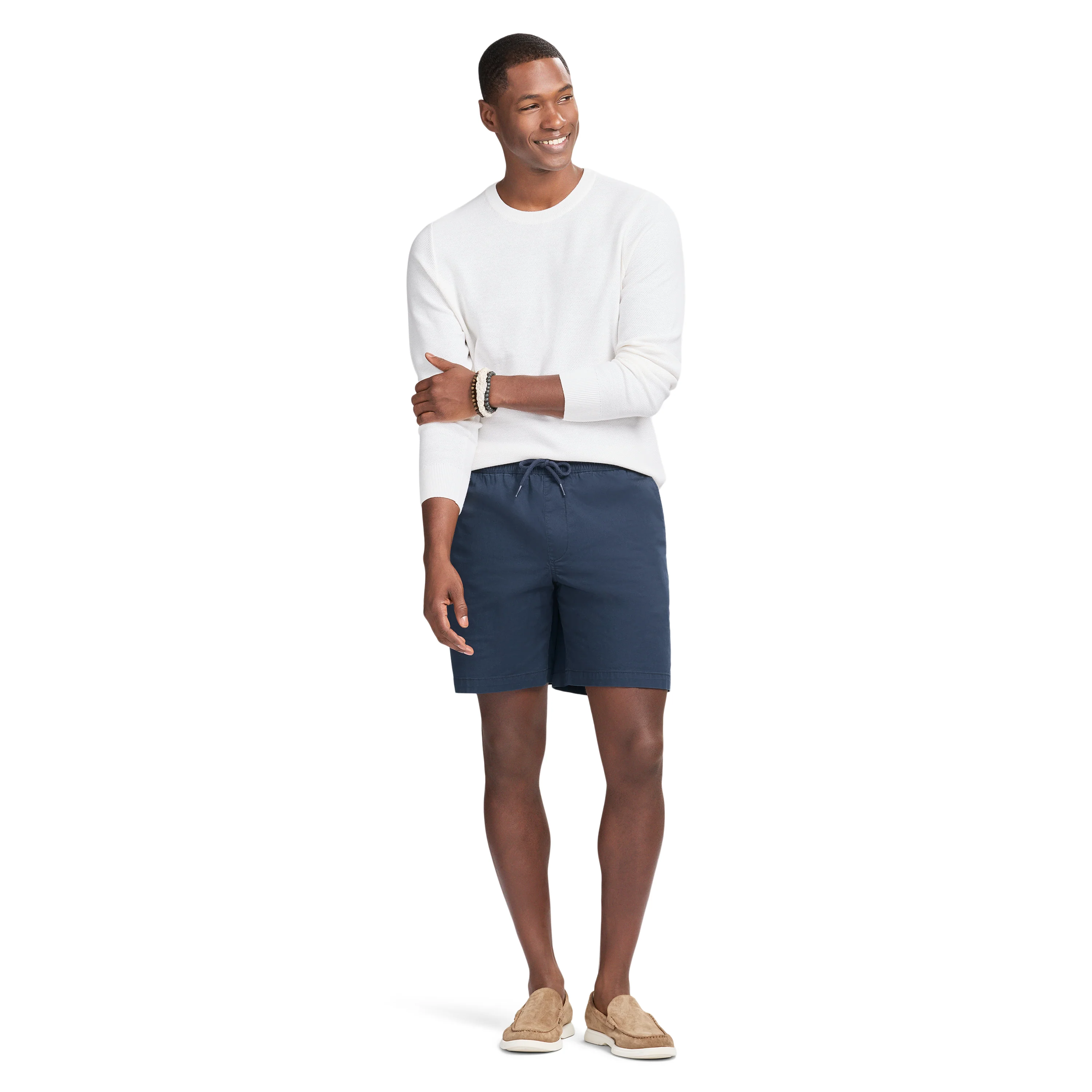 HONEYCOMB CREW NECK SWEATER - BRIGHT WHITE - Image 2