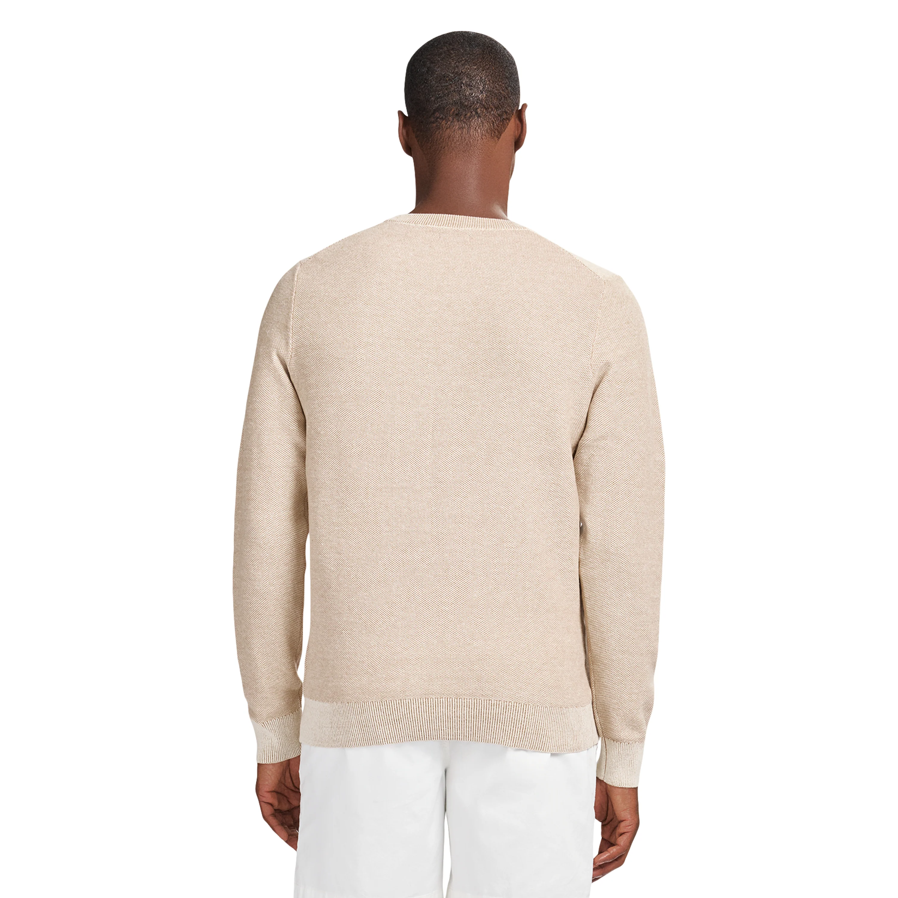 HONEYCOMB CREW NECK SWEATER - ROCK HTHR - Image 3