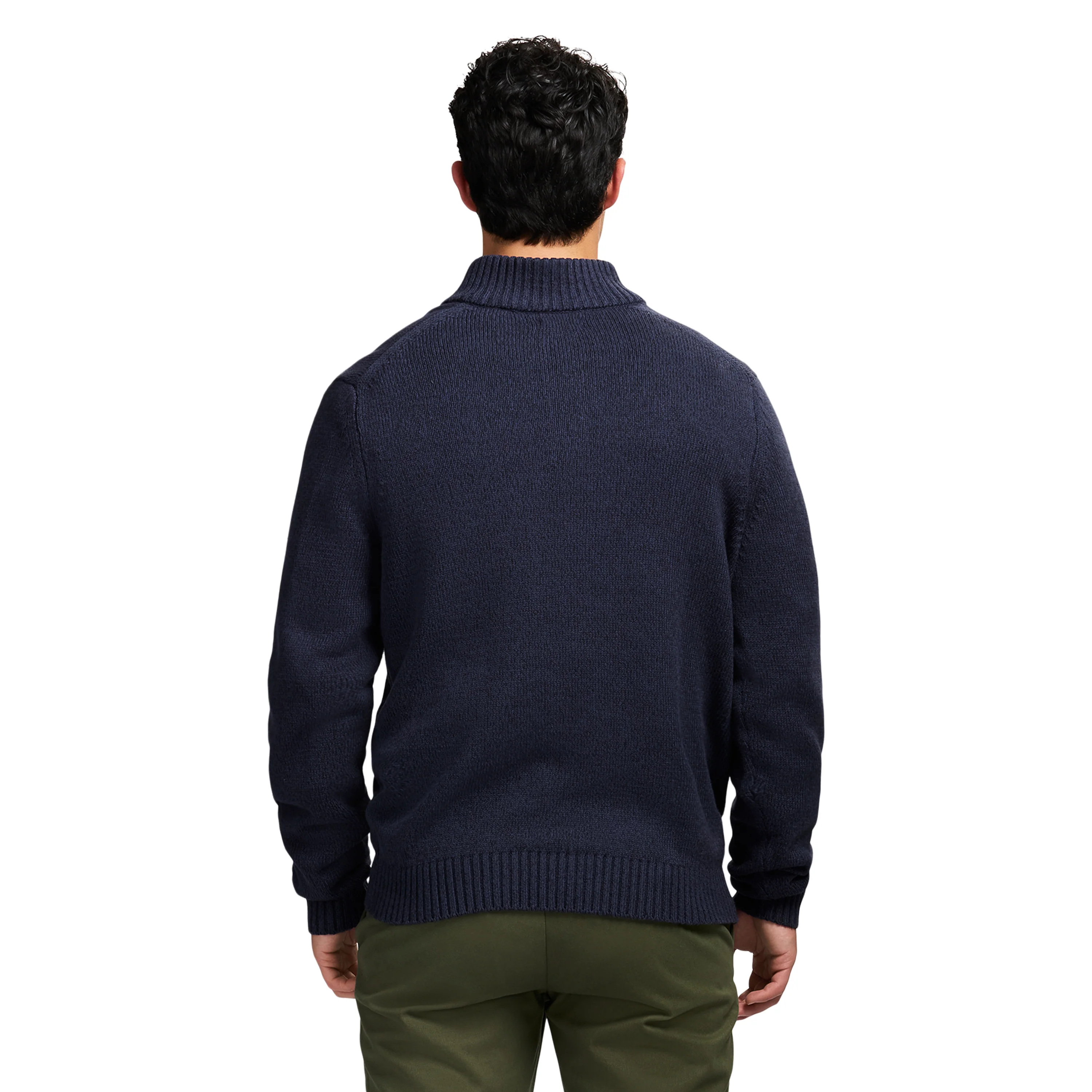 HOLIDAY BUTTON MOCK SWEATER - NAVY BLAZER - Image 3