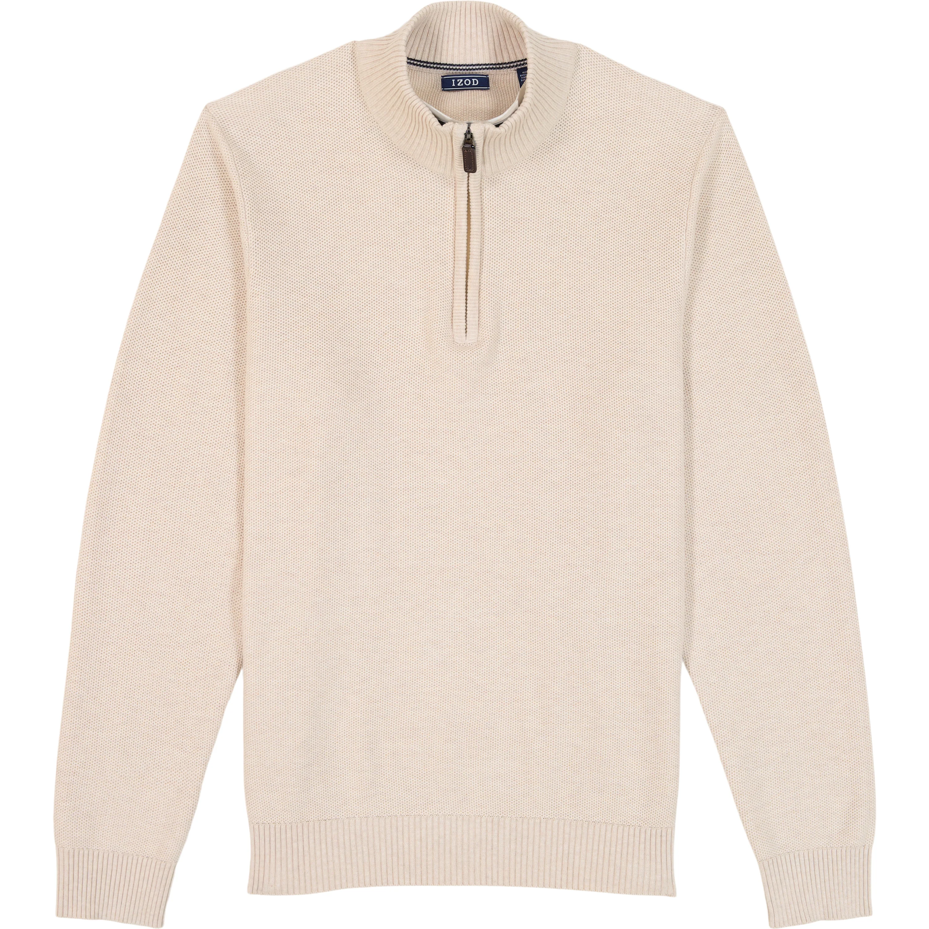 HONEYCOMB 1/4 ZIP SWEATER - ROCK HTHR - Image 4