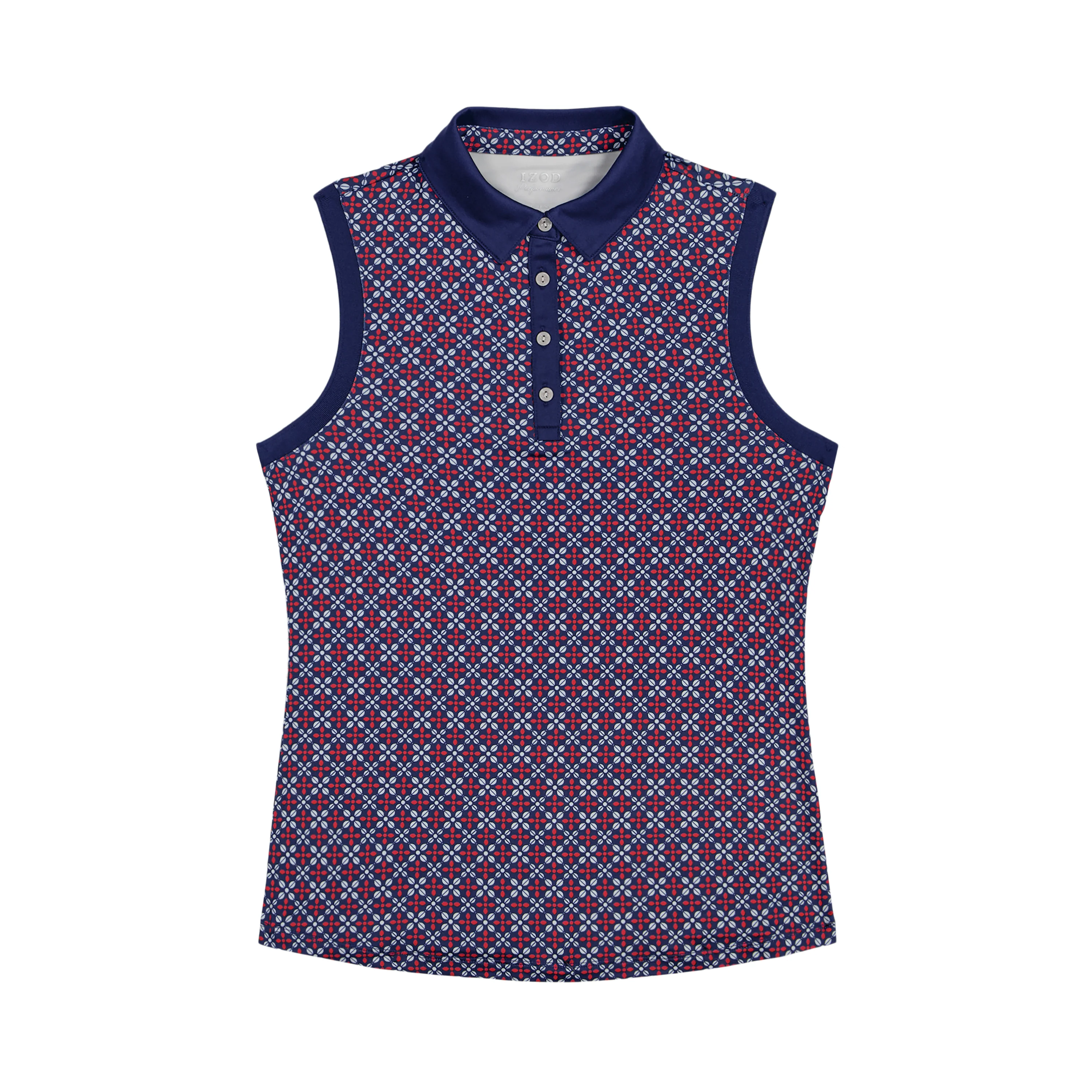 ALLY PRINTED SLEEVELESS POLO - SODALITE BLUE - Image 5