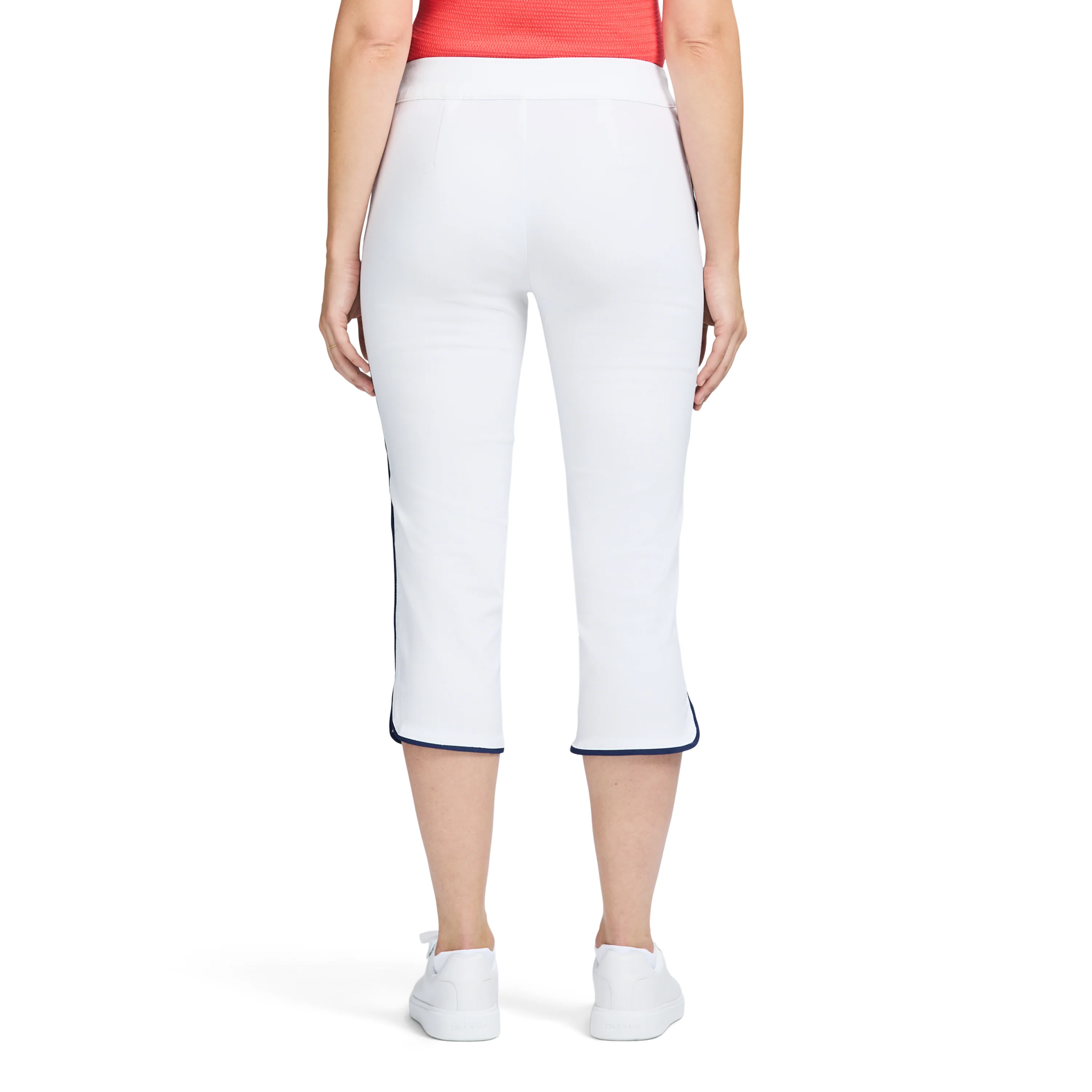 BILLIE PIPED SOLID CAPRI PANT - BRIGHT WHITE - Image 3