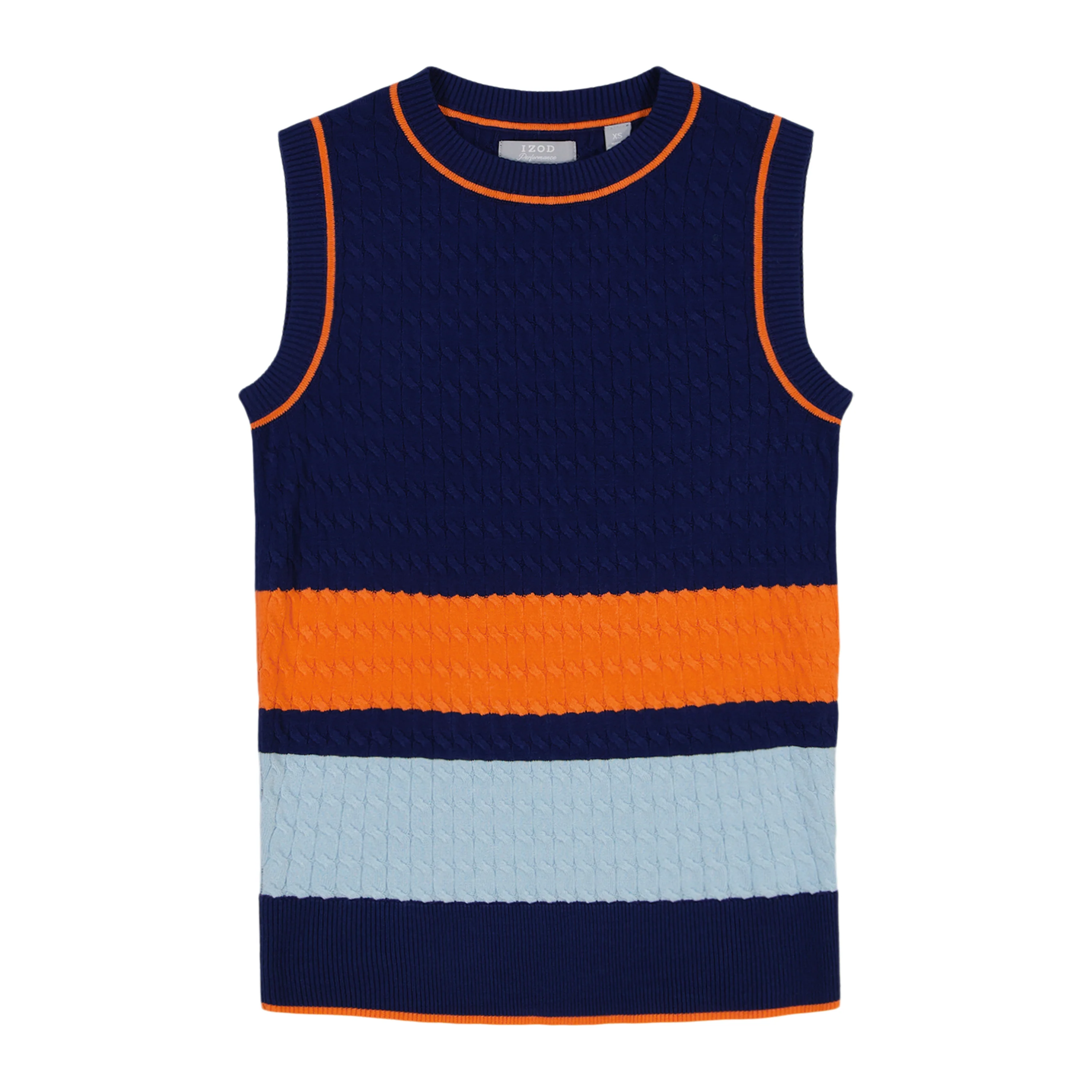 CAMI COLORBLOCK CABLE KNIT VEST - MEDIEVAL BLUE - Image 3