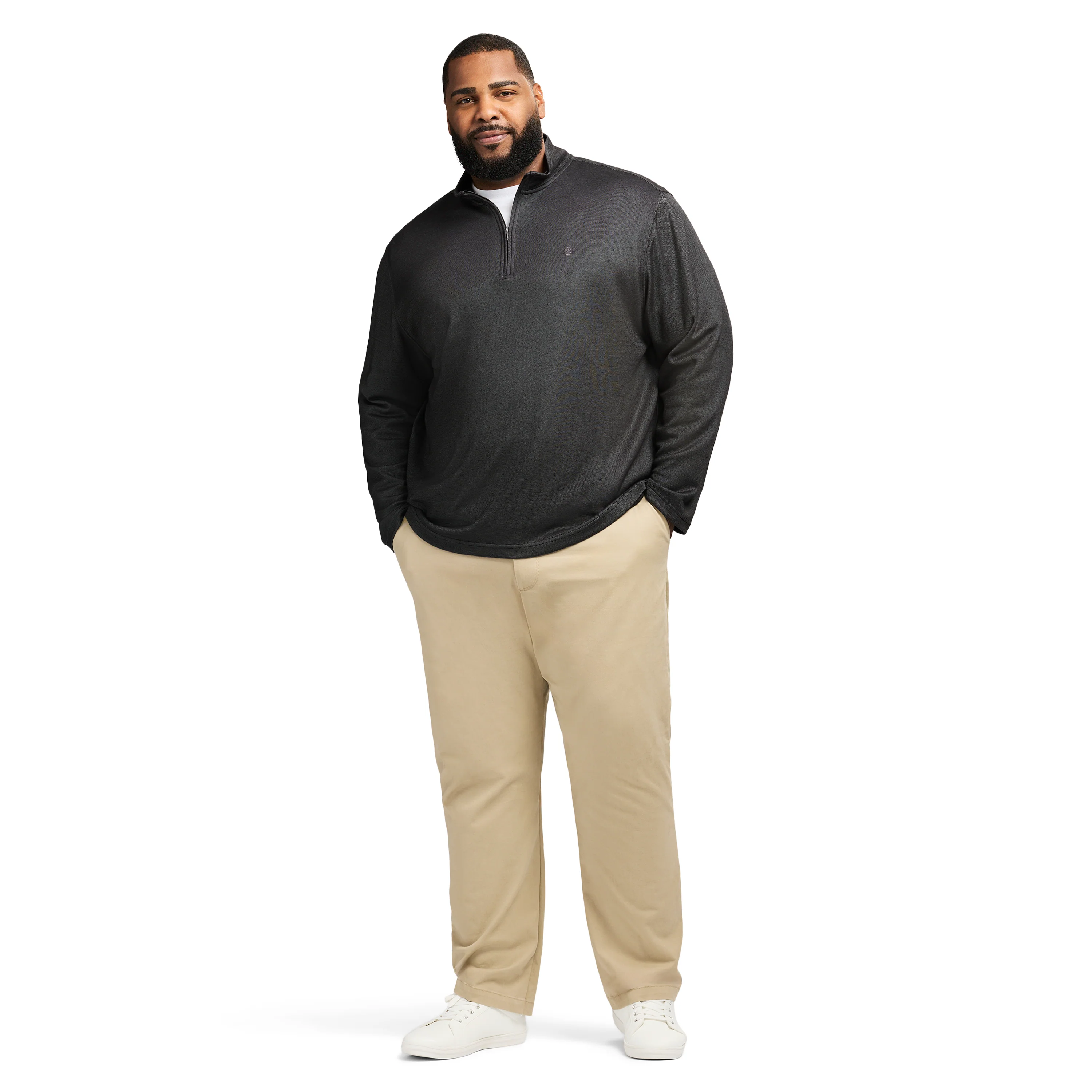 BIG & TALL PERFORMANCE COMFORT 1/4 ZIP - SMOKE - Image 2