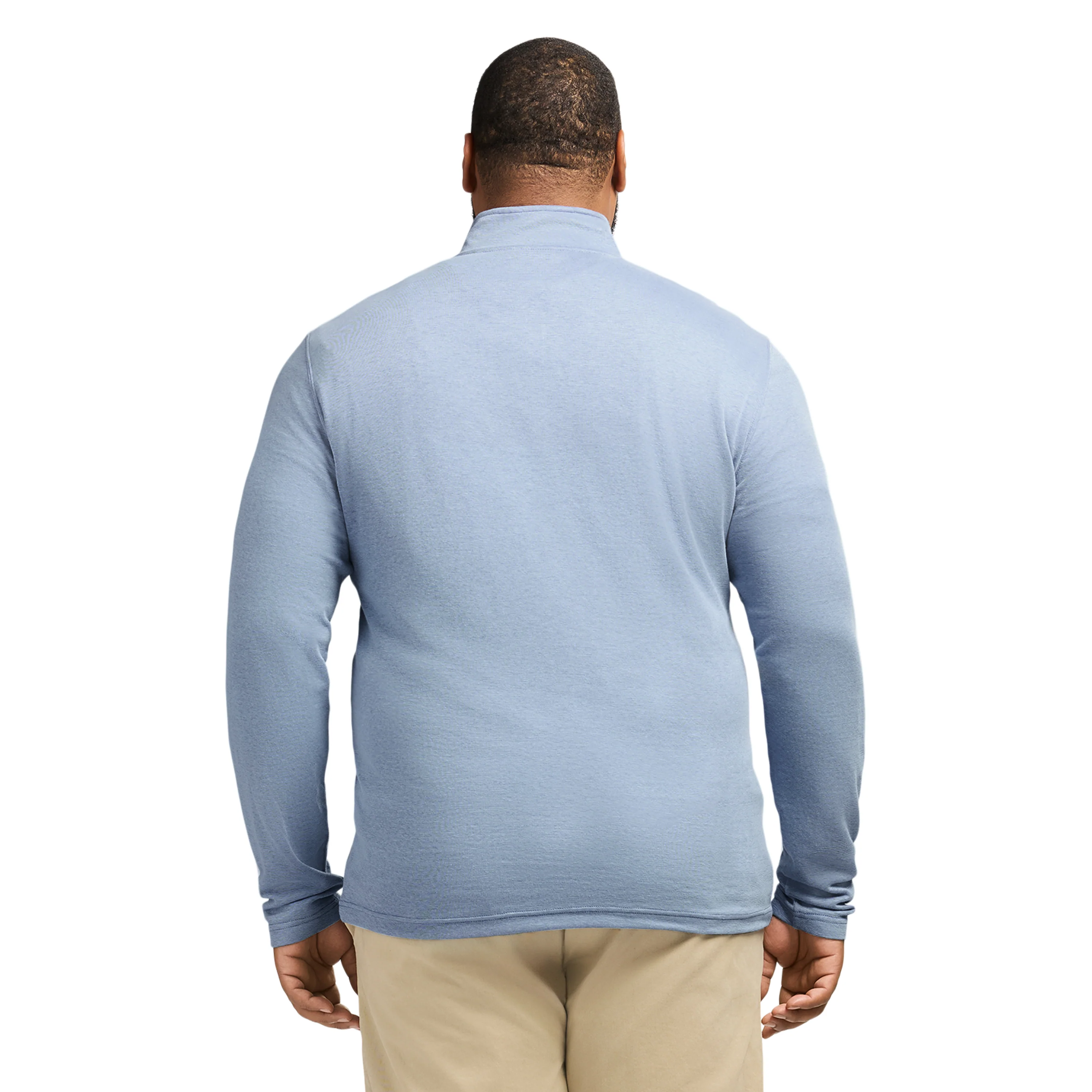 BIG & TALL PERFORMANCE COMFORT 1/4 ZIP - BLUE - Image 3