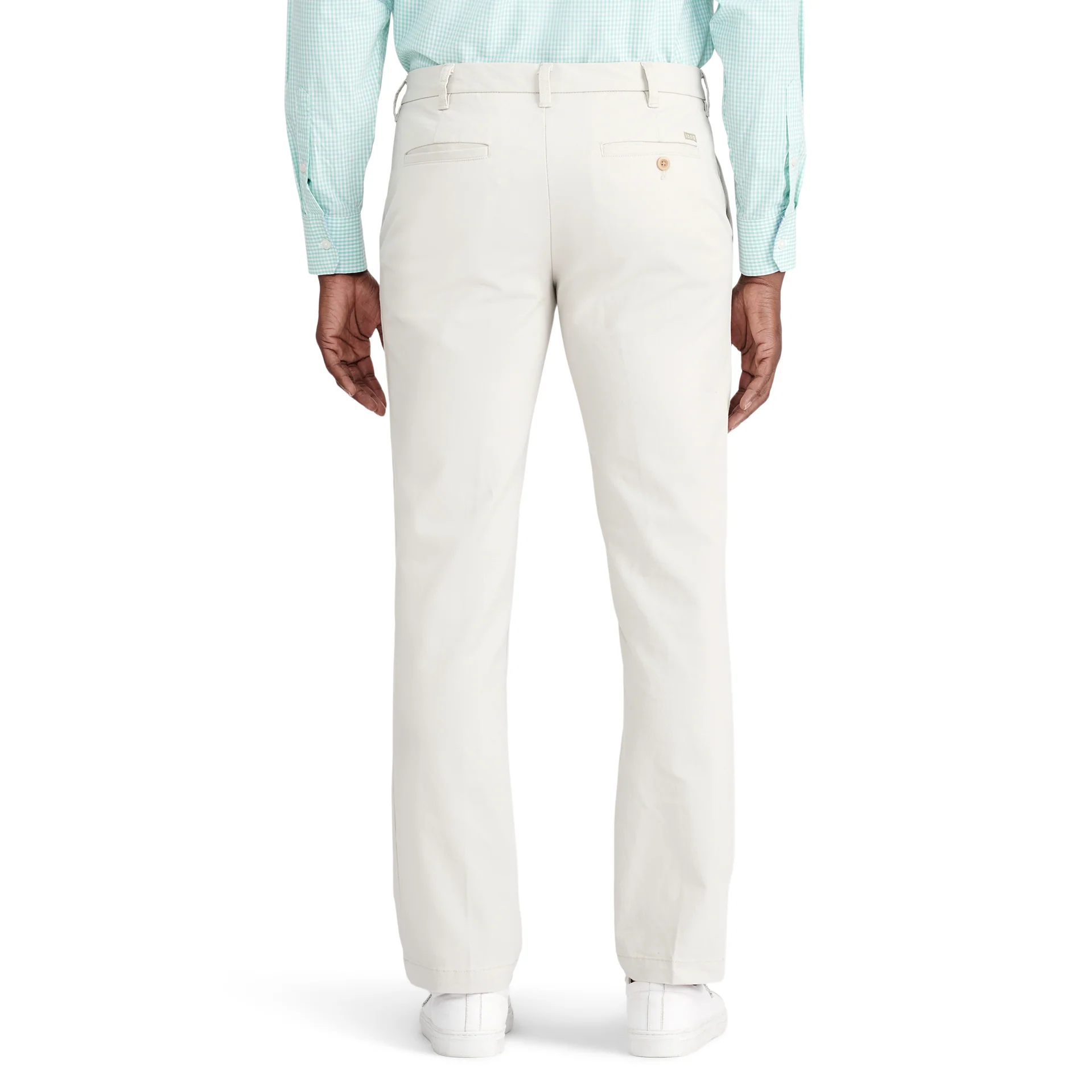 PERFORMANCE FLAT FRONT CHINO PANTS STRAIGHT - WARM PEARL - Image 3