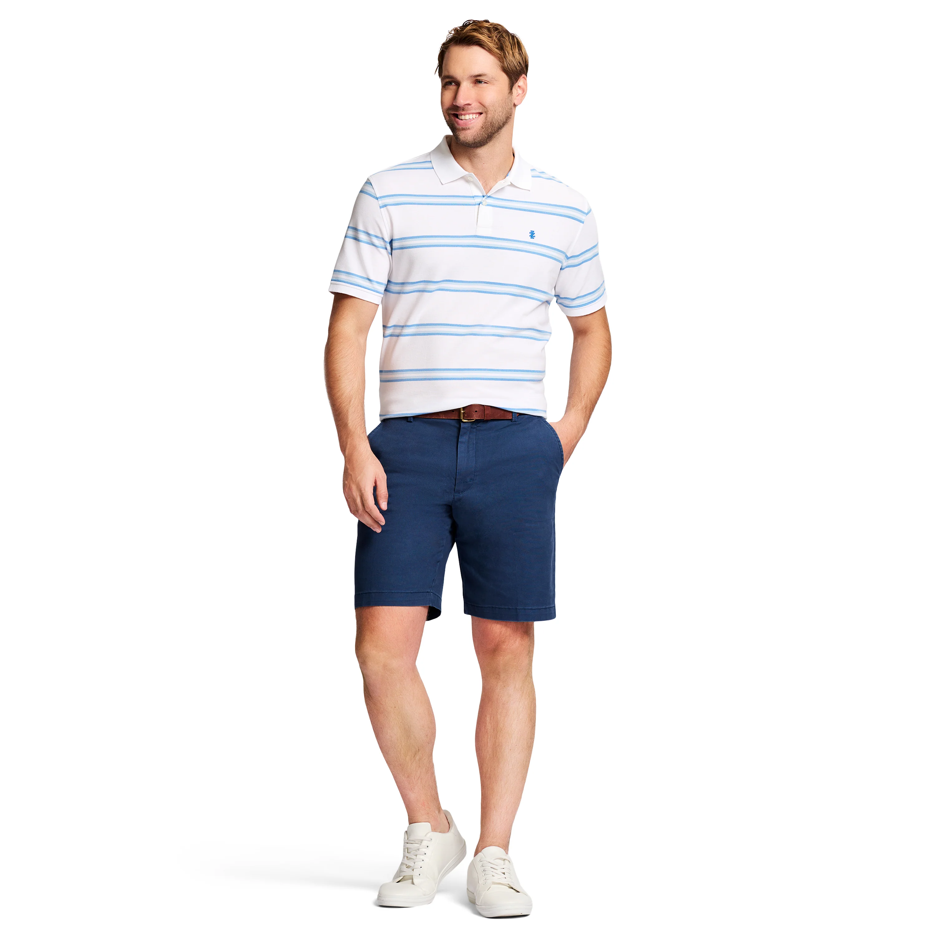 SALTWATER 9.5" FLAT FRONT CHINO SHORT - CADET NAVY - Image 4