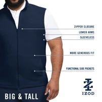 BIG & TALL GOLF HYDRASHIELD VEST - MOONLIGHT BLUE - Image 5