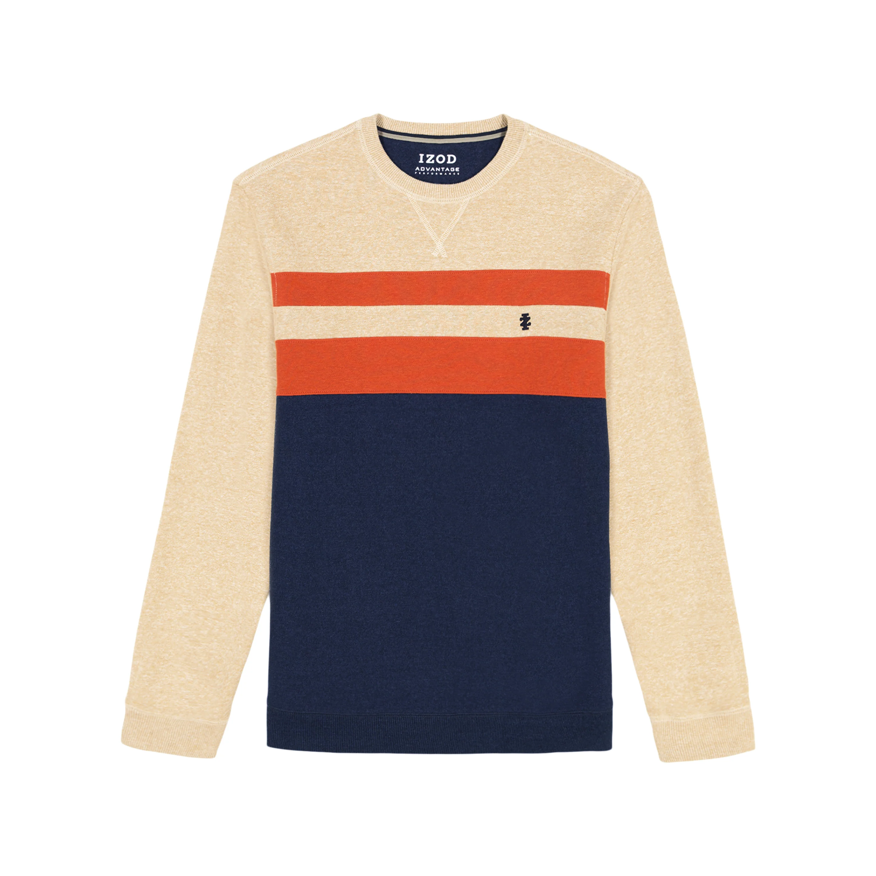 ADVANTAGE PERFORMANCE COLORBLOCK CREWNECK FLEECE - CAMEL HTHR - Image 4