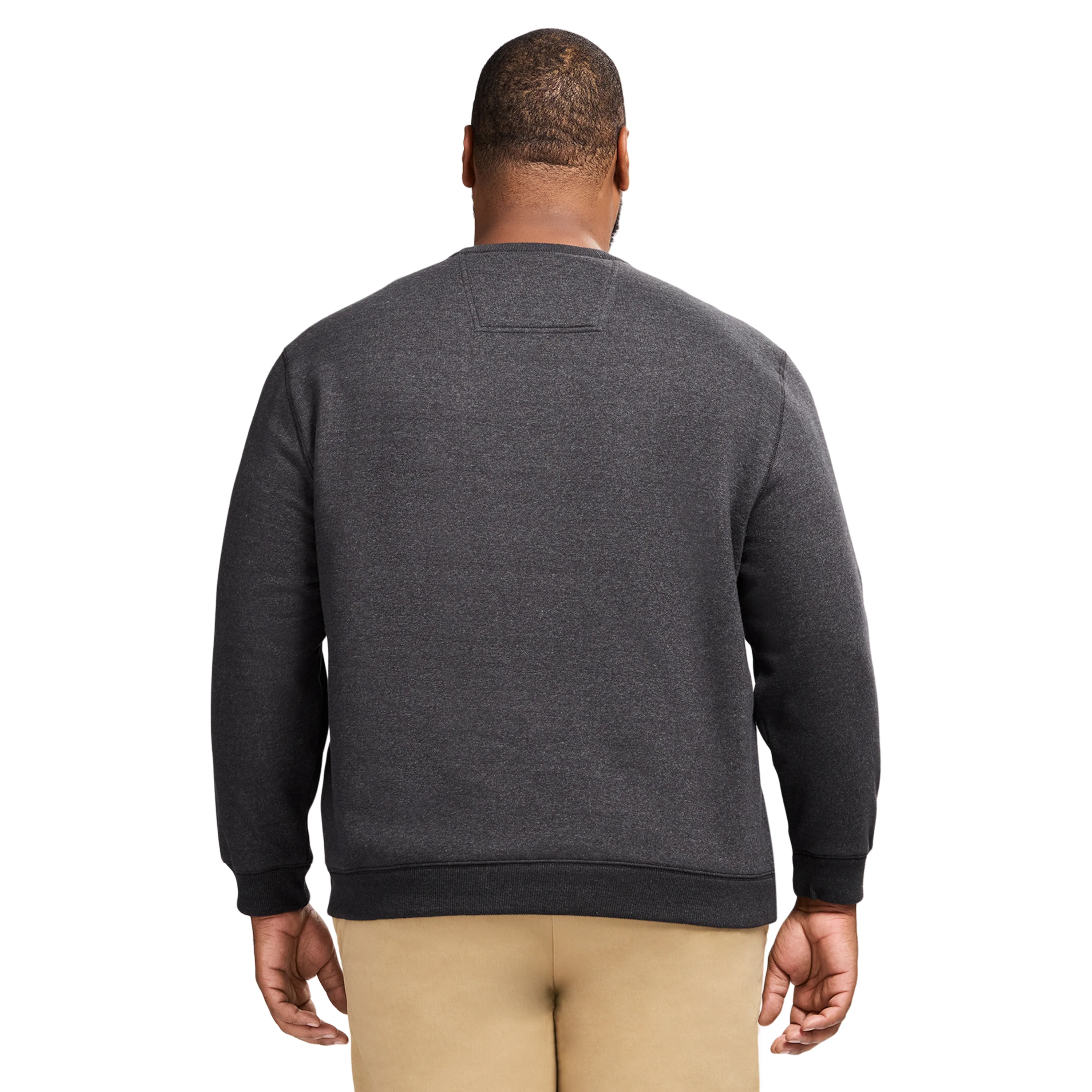 BIG & TALL ADVANTAGE PERFORMANCE CREWNECK FLEECE - BLACK - Image 3