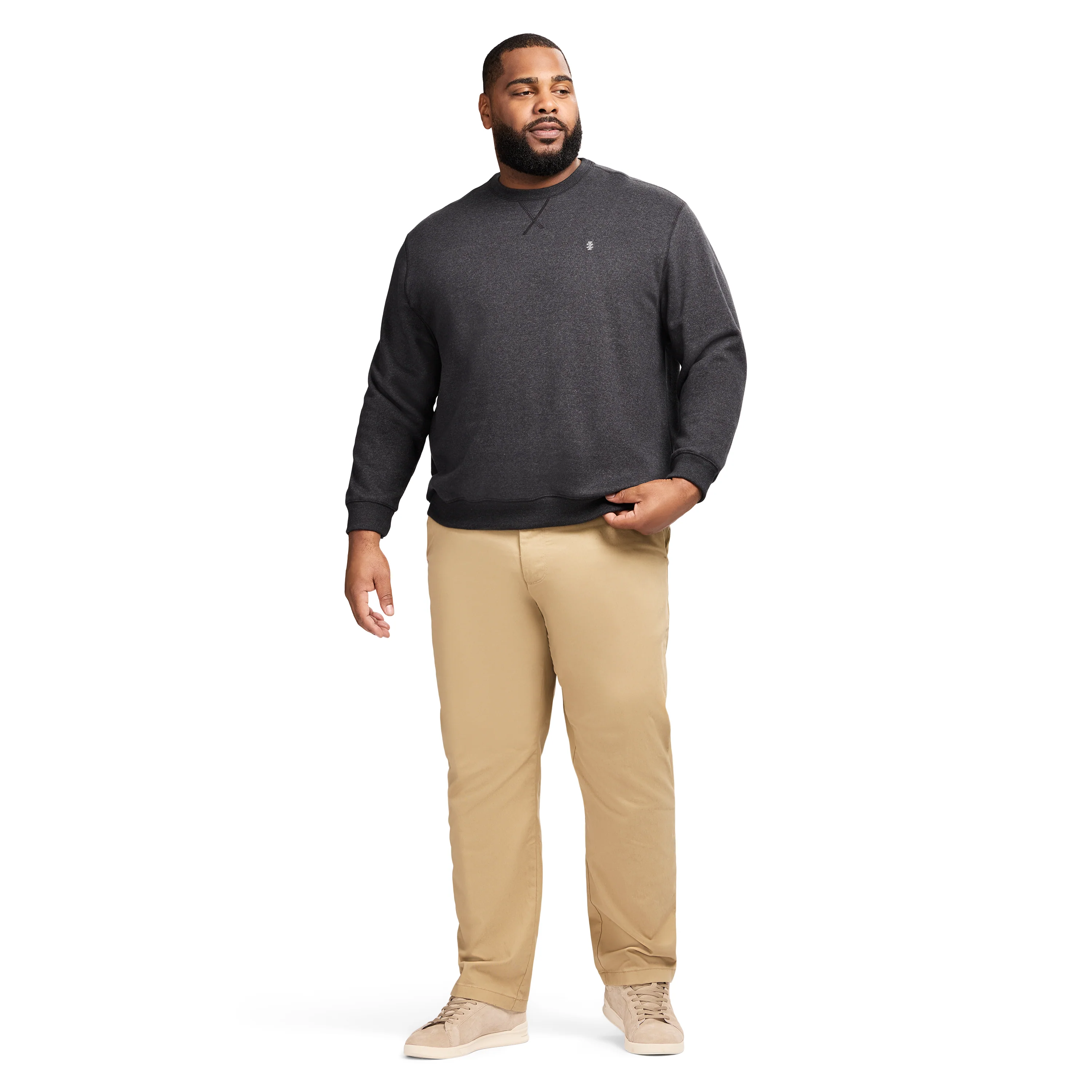 BIG & TALL ADVANTAGE PERFORMANCE CREWNECK FLEECE - BLACK - Image 4