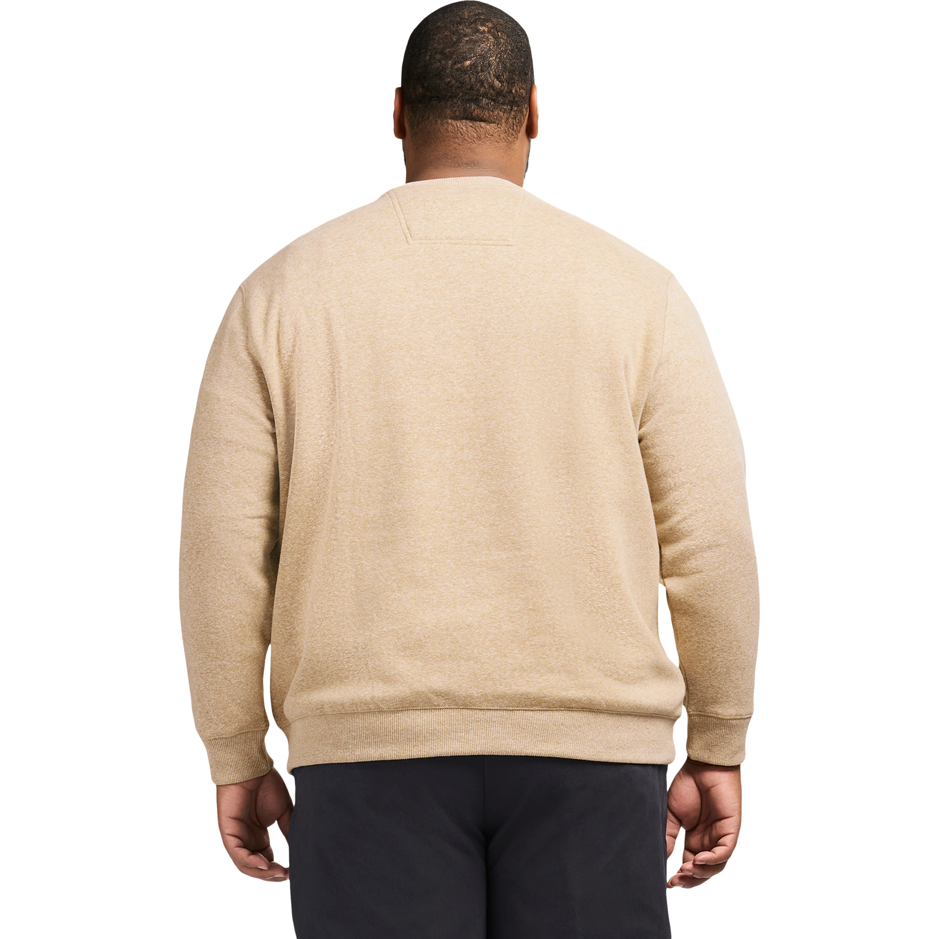 BIG & TALL ADVANTAGE PERFORMANCE CREWNECK FLEECE - CAMEL HTHR - Image 3