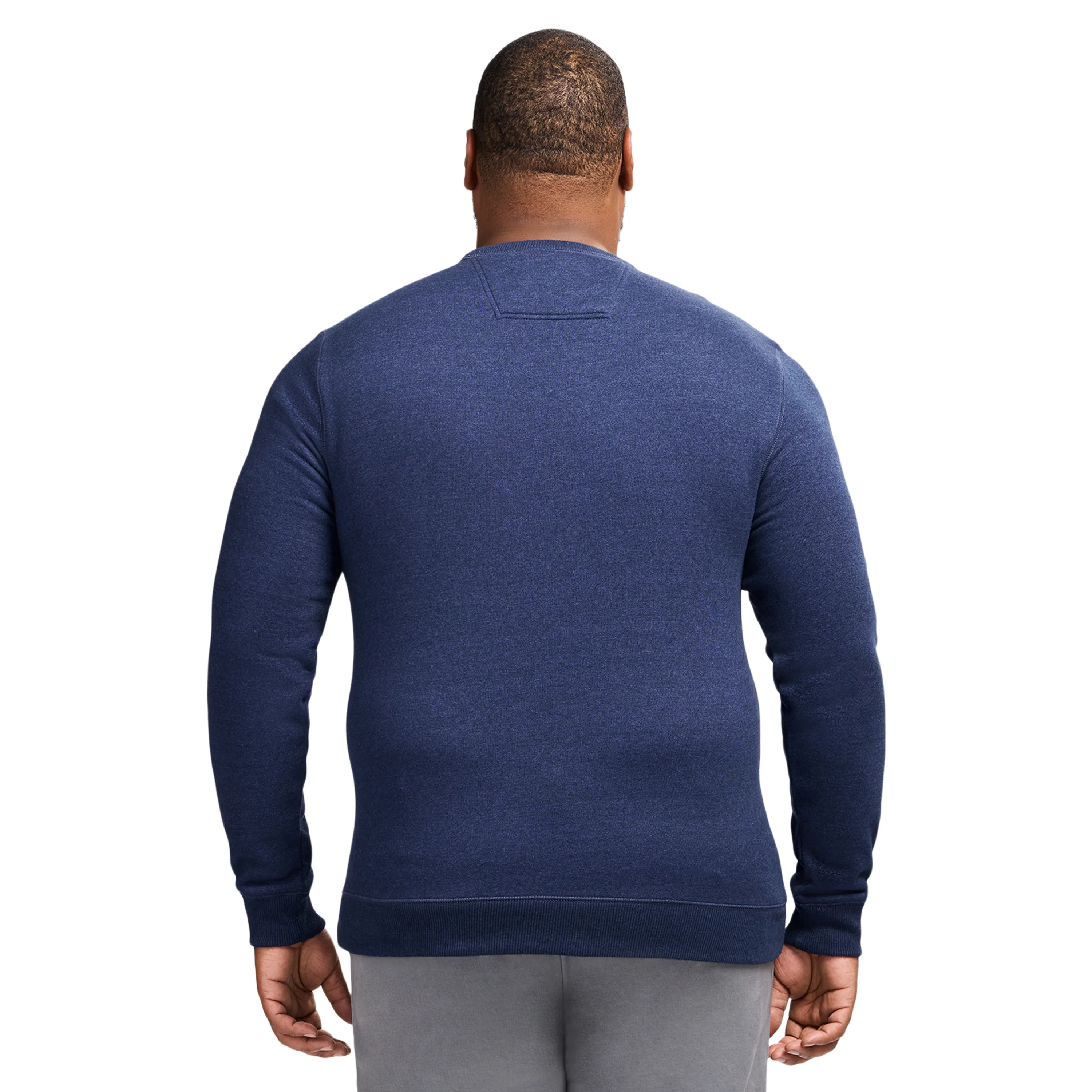 BIG & TALL ADVANTAGE PERFORMANCE CREWNECK FLEECE - NAVY BLAZER - Image 3