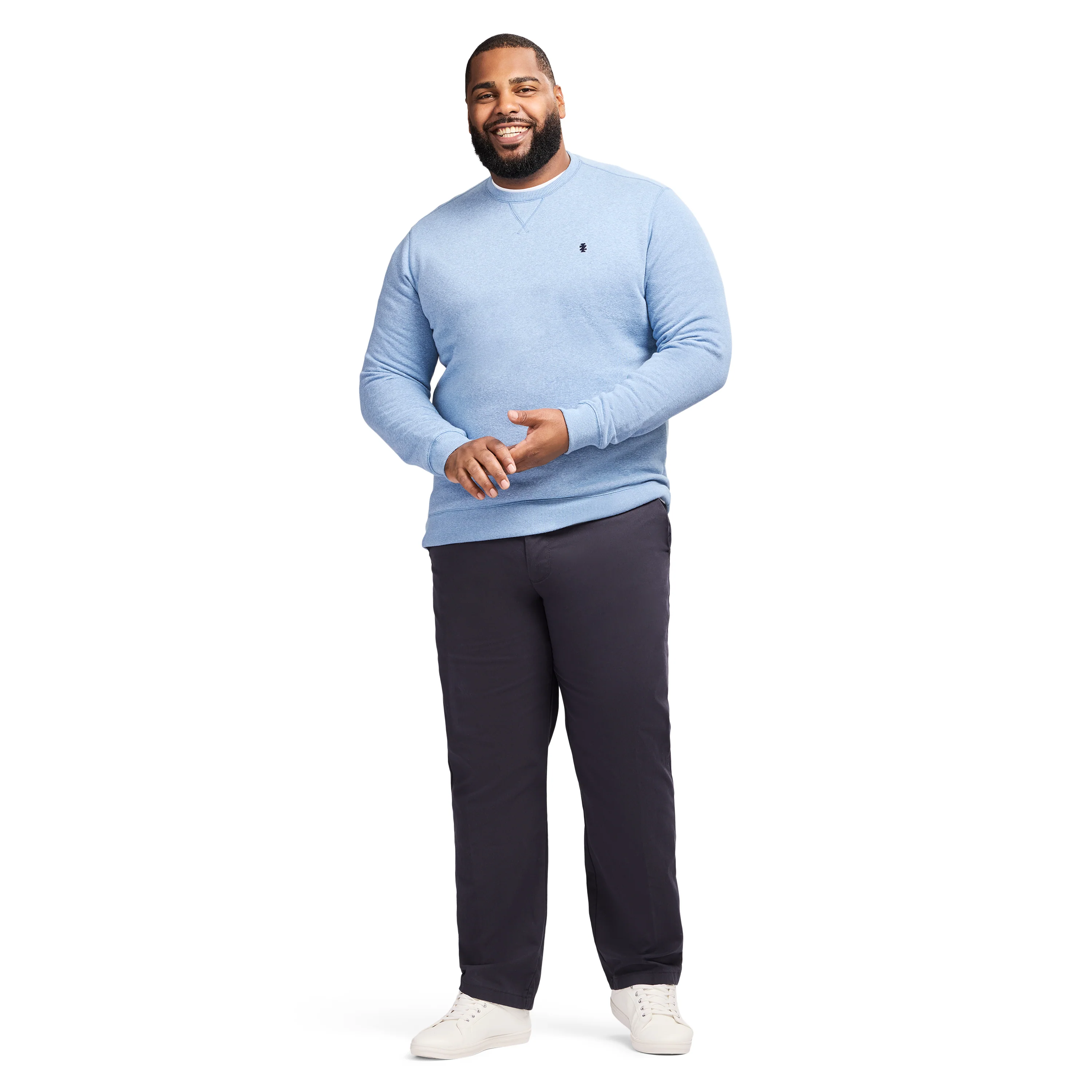 BIG & TALL ADVANTAGE PERFORMANCE CREWNECK FLEECE - DELLA ROBBIA BLUE - Image 2