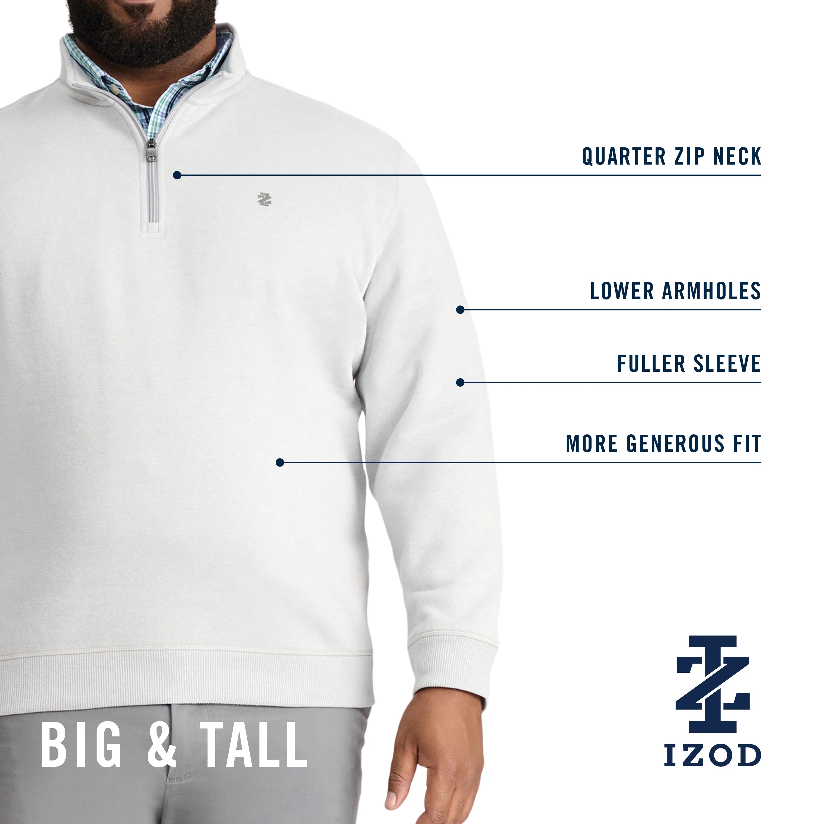 BIG & TALL ADVANTAGE PERFORMANCE 1/4 ZIP FLEECE - VELVET MAROON - Image 4