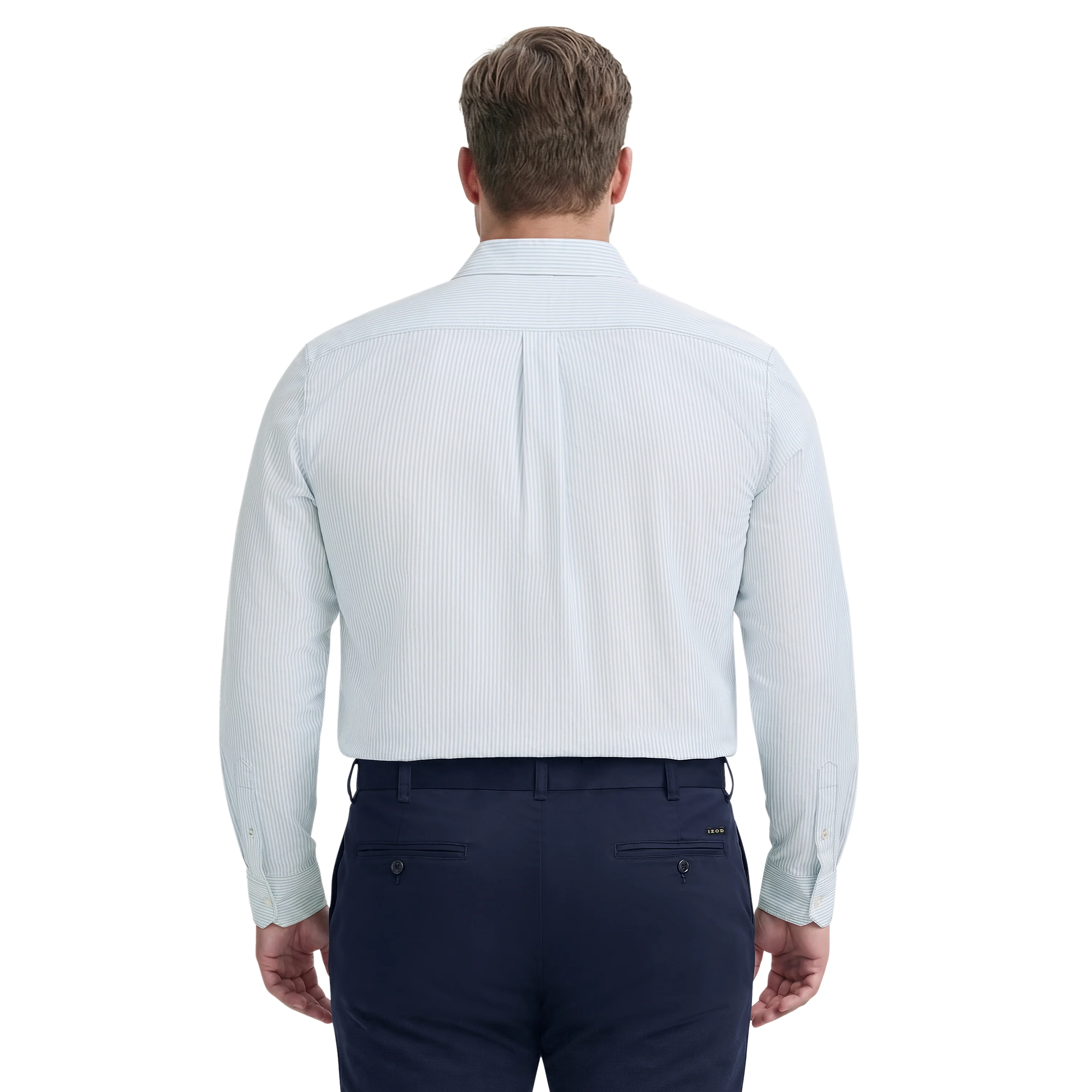 BIG & TALL LUXURY SPORT L/S BUTTON-DOWN SHIRT - WASABI - Image 4