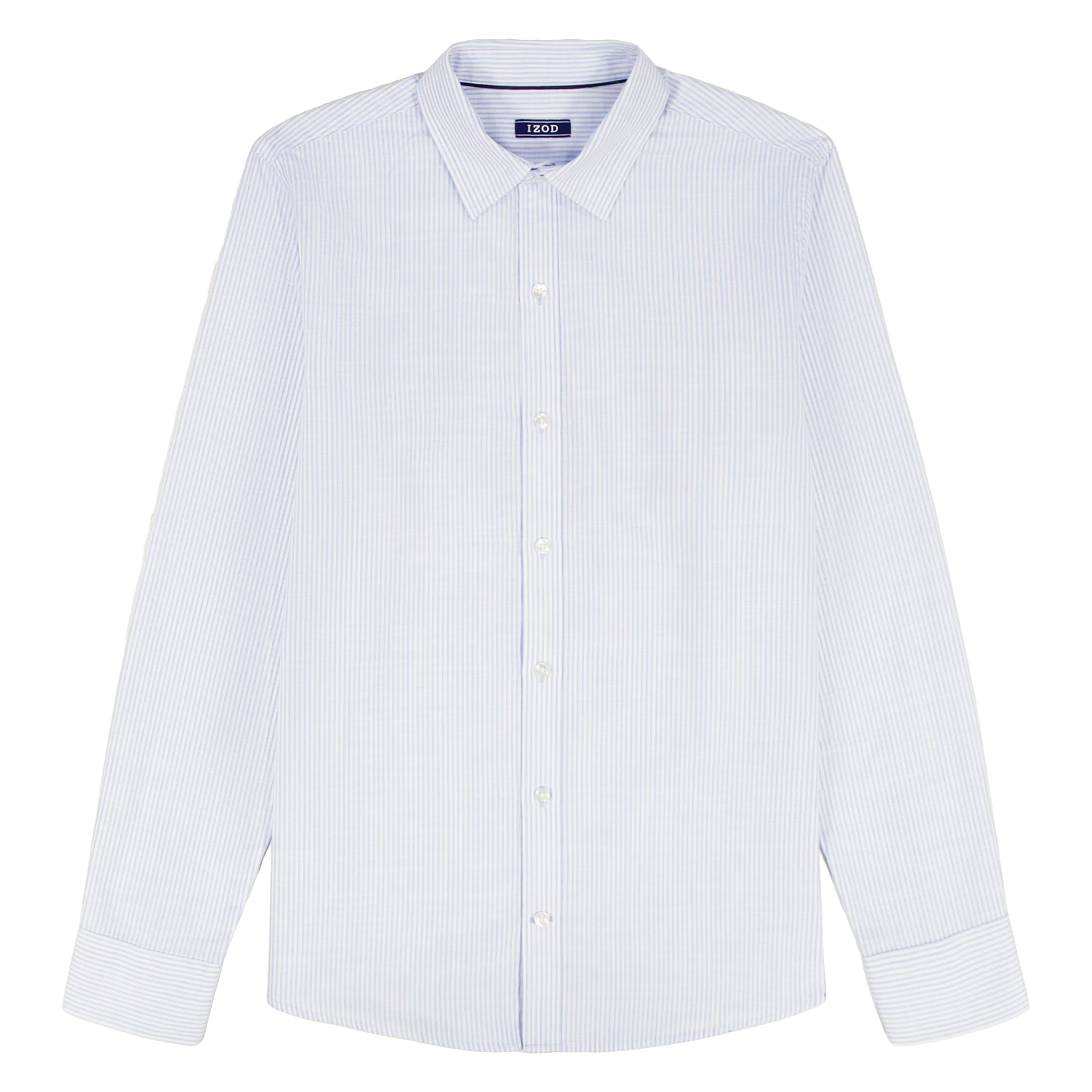 BIG & TALL LUXURY SPORT L/S STRIPED SHIRT - PLACID BLUE - Image 4
