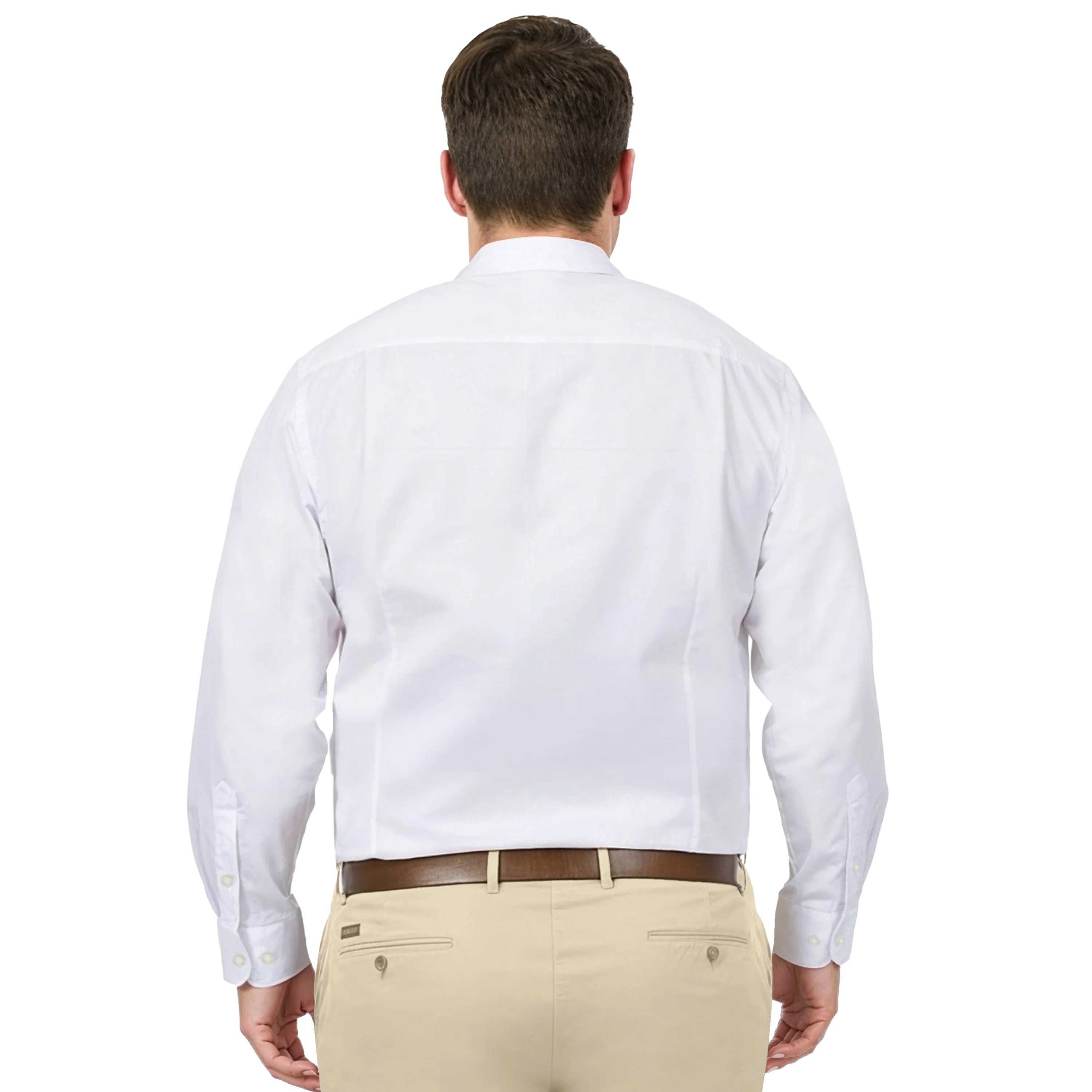 BIG & TALL LUXURY SPORT L/S SHIRT - BRIGHT WHITE - Image 3