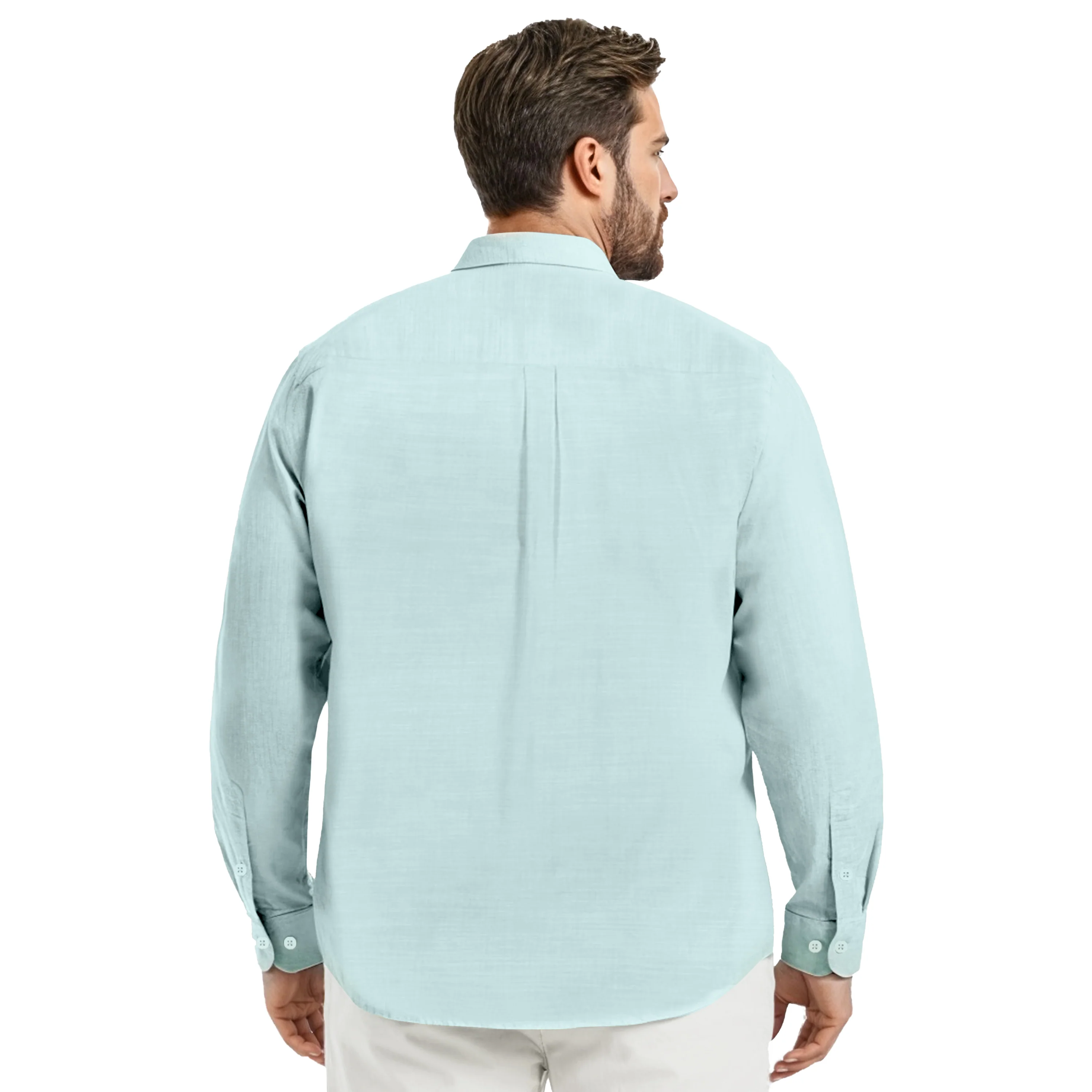BIG & TALL LUXURY SPORT L/S SHIRT - WASABI - Image 3