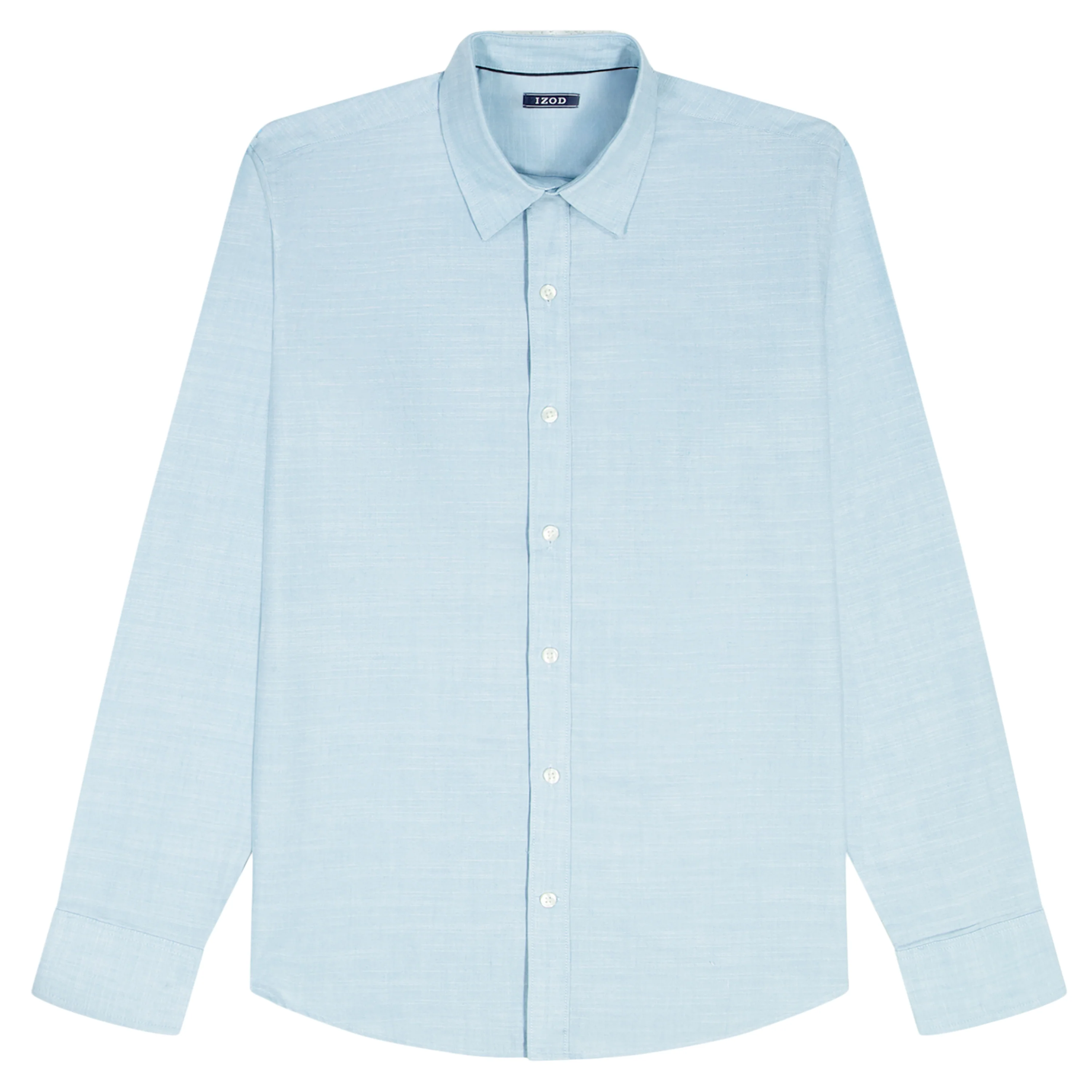 BIG & TALL LUXURY SPORT L/S BUTTON-DOWN SHIRT - MILKY BLUE - Image 5