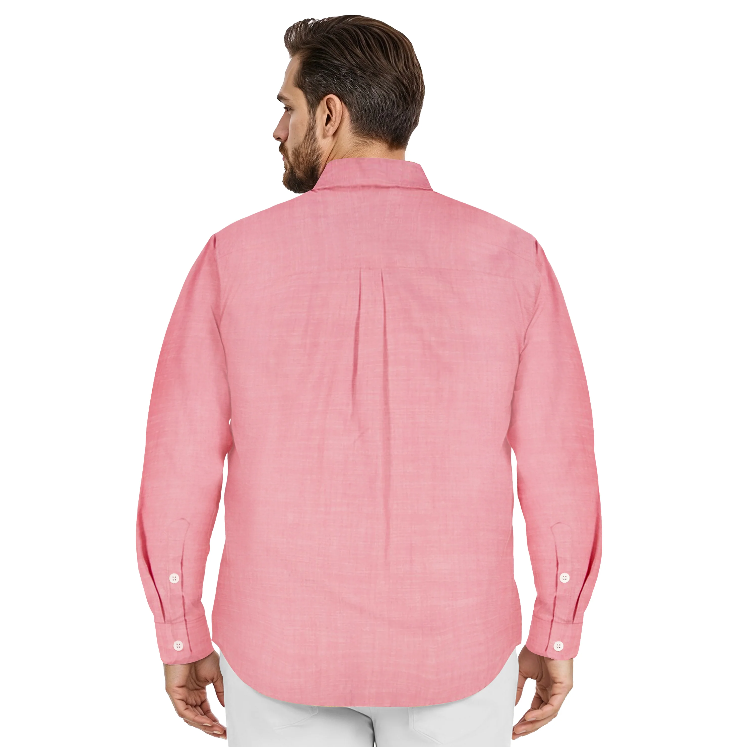 BIG & TALL LUXURY SPORT L/S SHIRT - HOLLY BERRY - Image 3