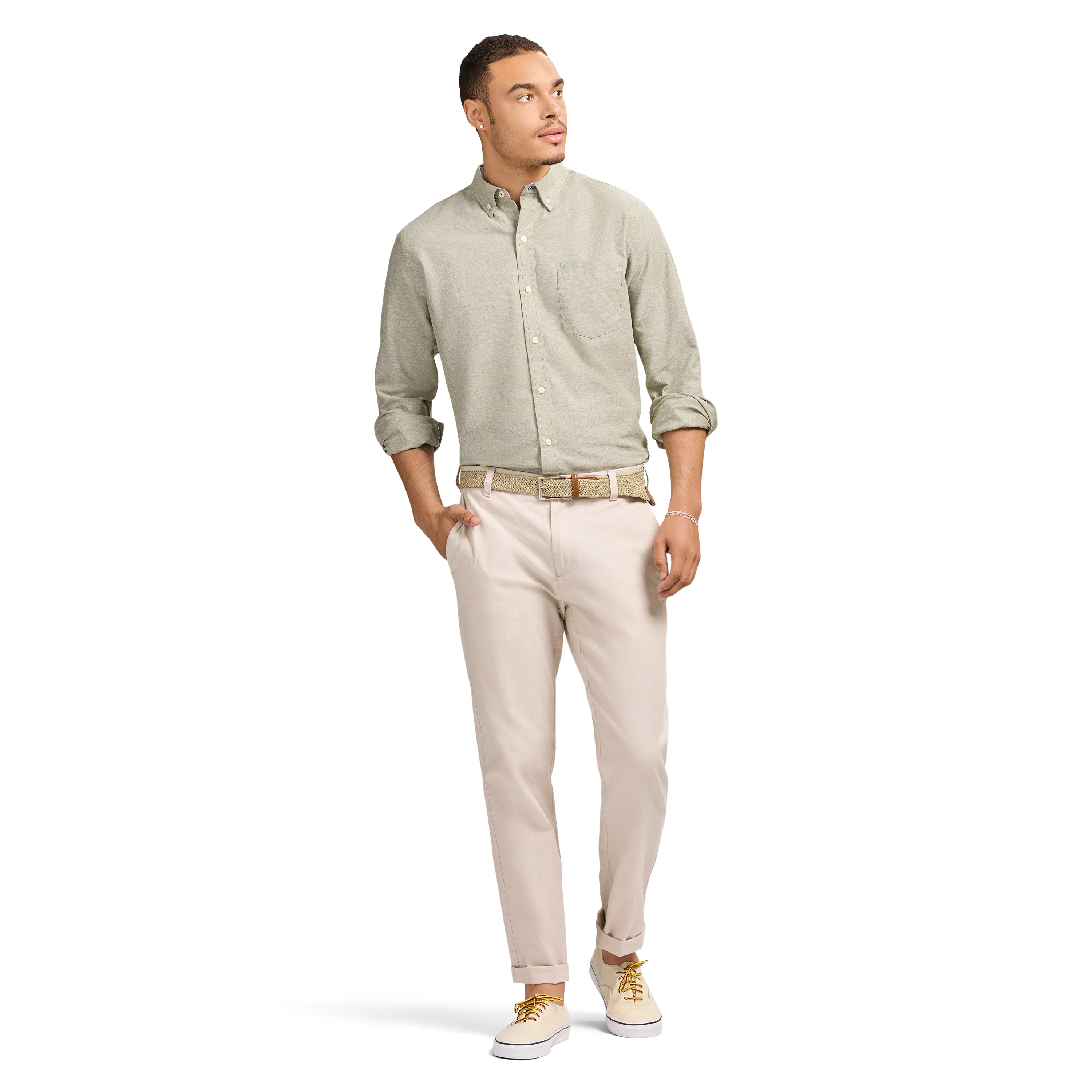 OXFORD L/S SHIRT - THYME - Image 2