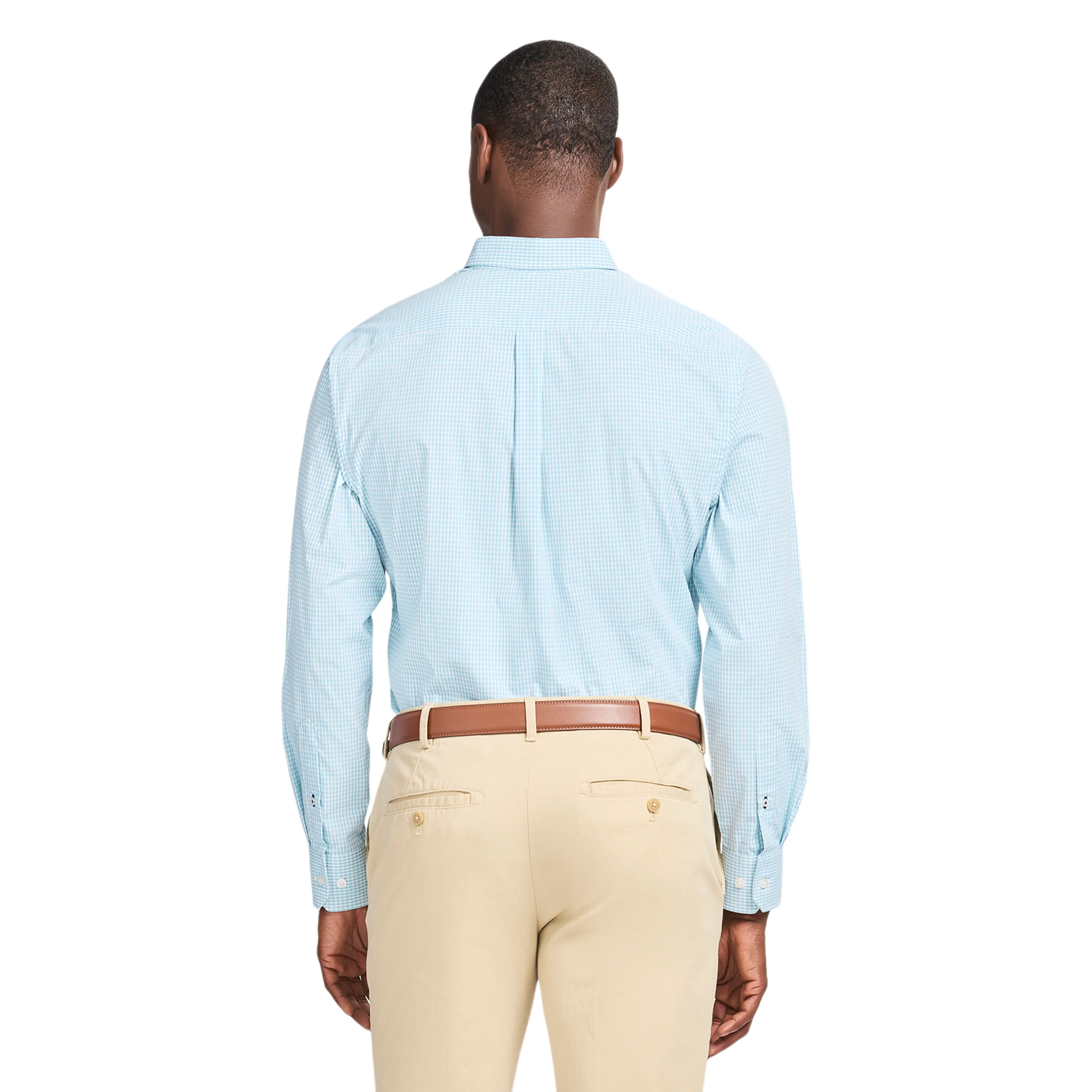 PERFORMANCE COMFORT L/S PLAID SHIRT - MILKY BLUE - Image 2