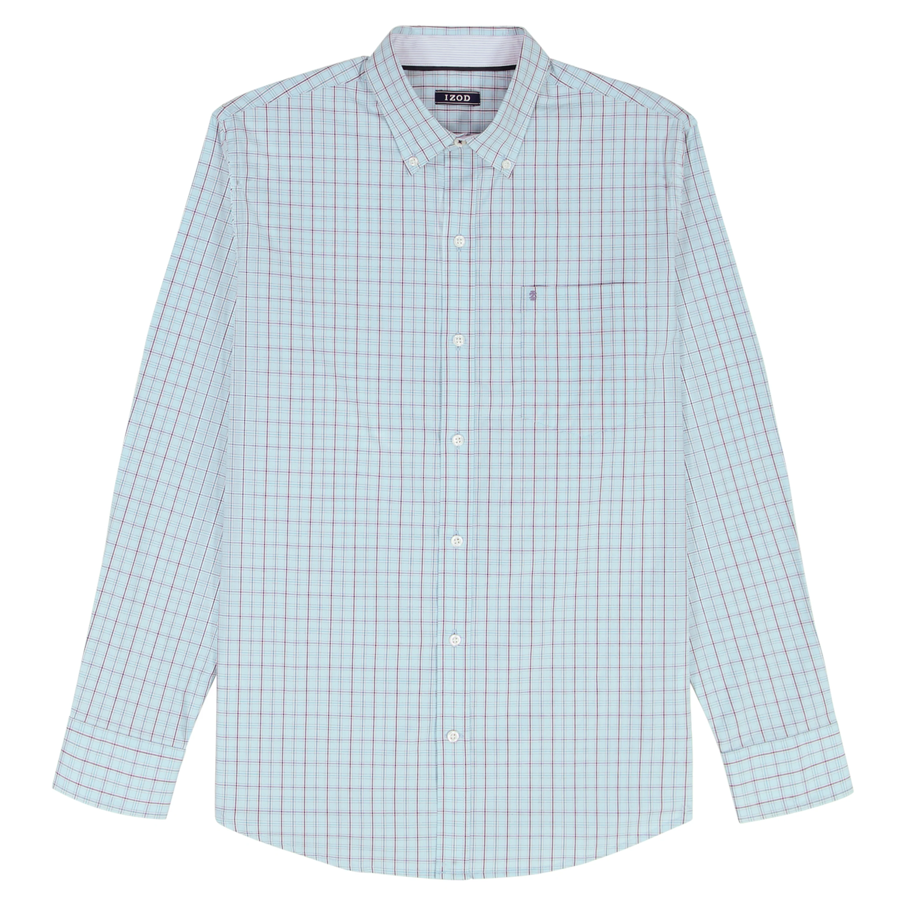 PERFORMANCE COMFORT L/S PLAID BUTTON-DOWN SHIRT - TANAGER TURQUOISE - Image 4