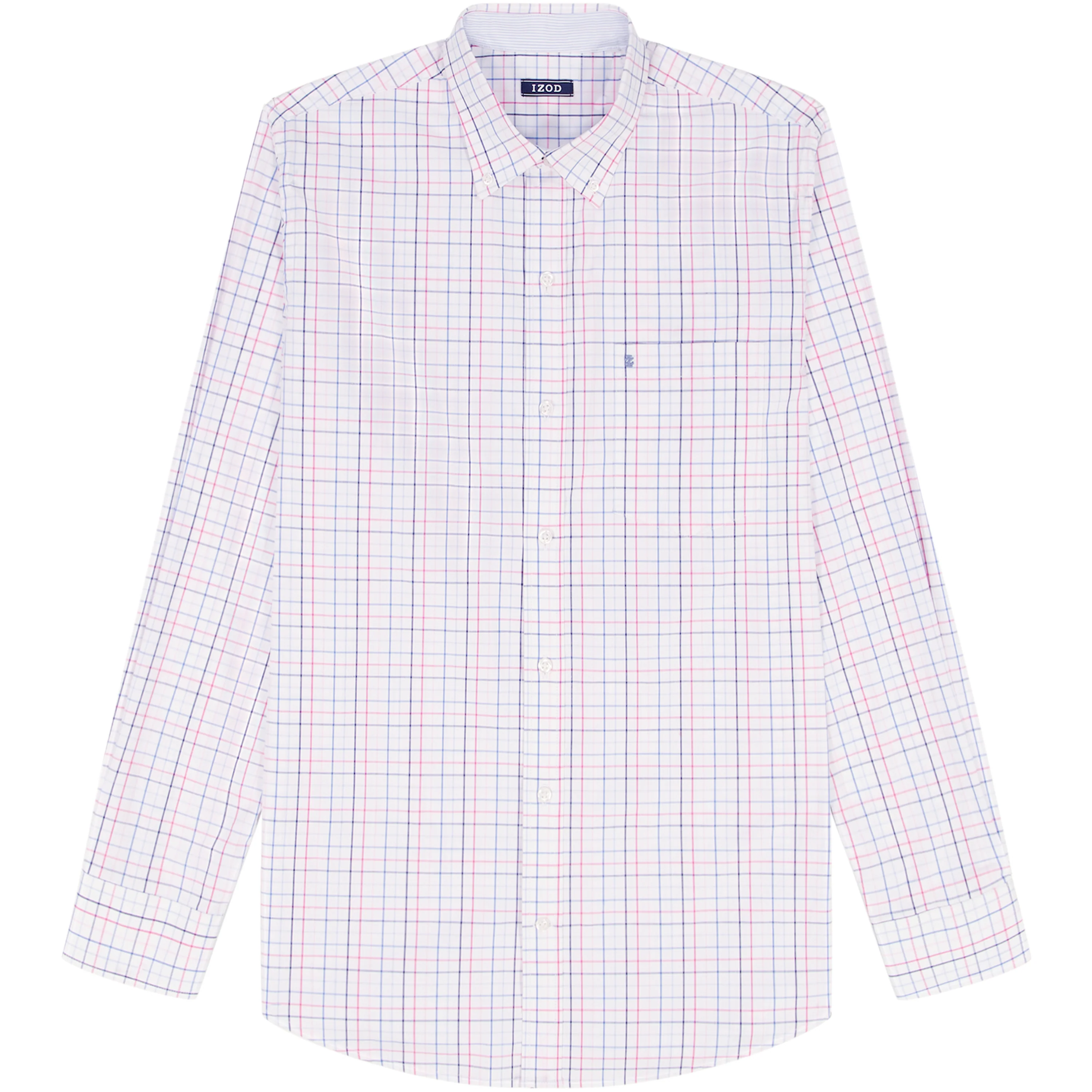 BIG & TALL PERFORMANCE COMFORT L/S PLAID BUTTON-DOWN SHIRT - FANDANGO PINK - Image 4