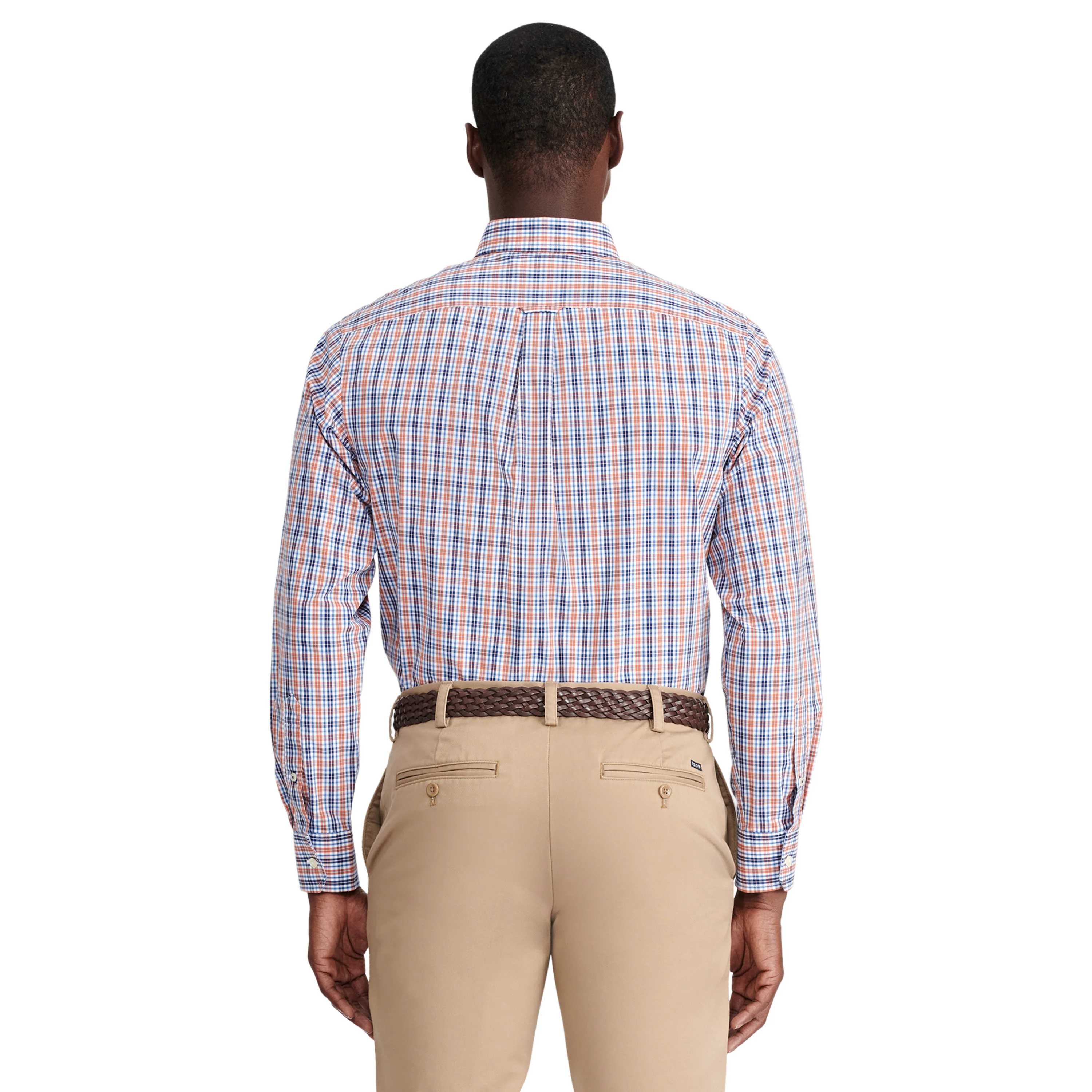 PERFORMANCE COMFORT L/S PLAID SHIRT - ORANGE RUST - Image 3