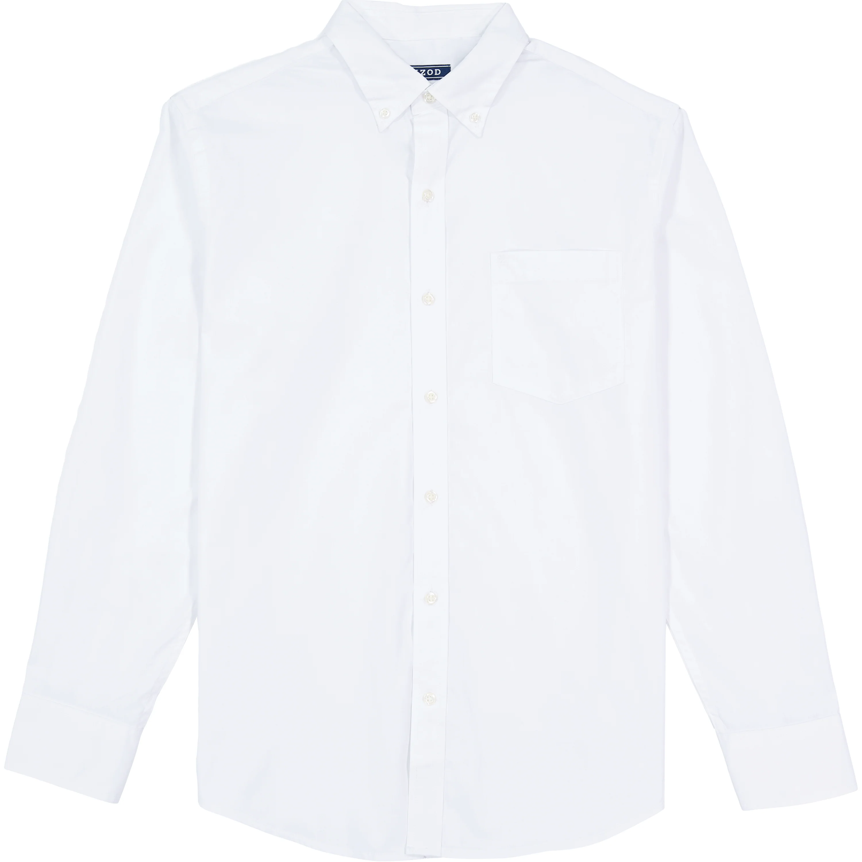 BIG & TALL PERFORMANCE COMFORT L/S BUTTON-DOWN SHIRT - BRIGHT WHITE - Image 4