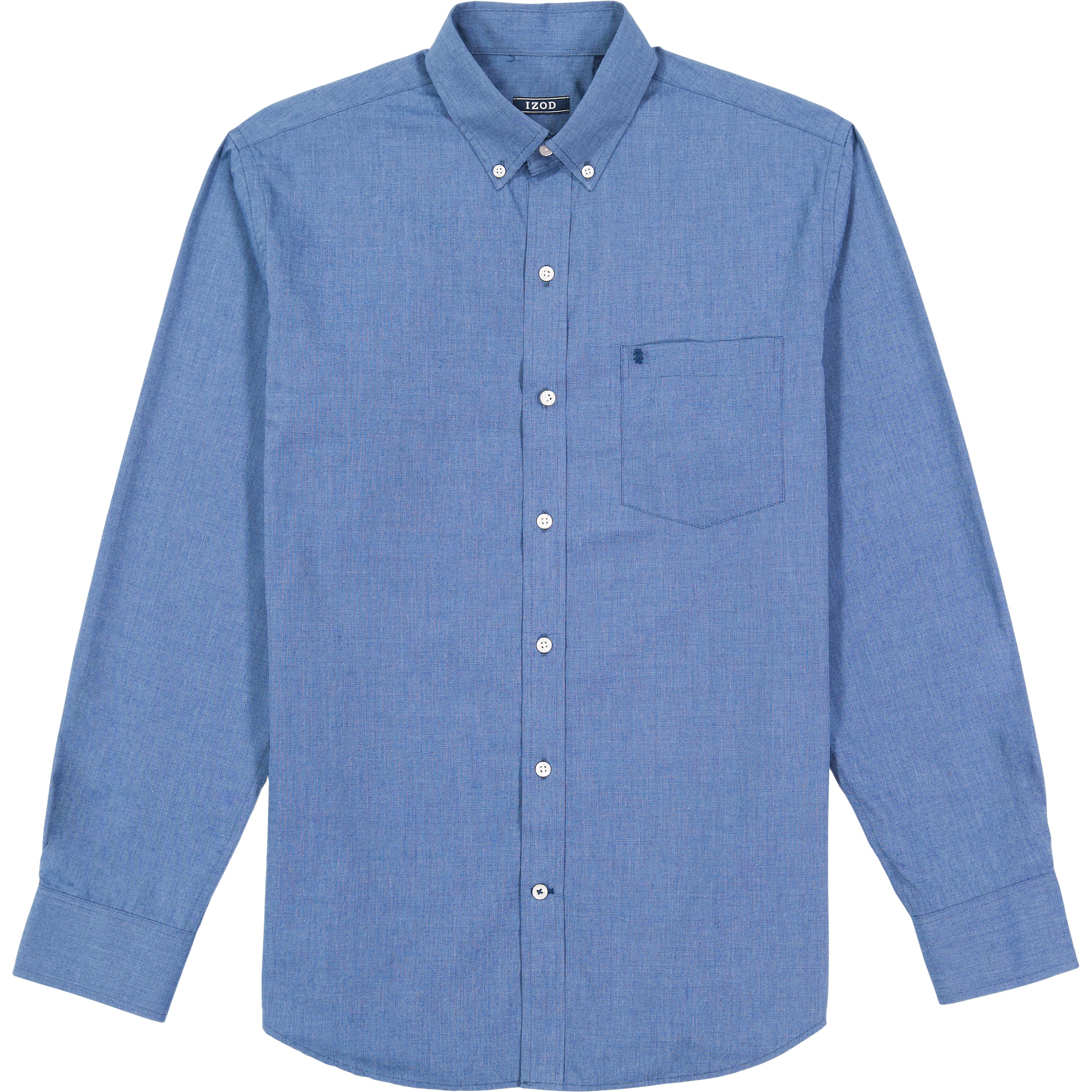 BIG & TALL PERFORMANCE COMFORT L/S BUTTON-DOWN SHIRT - ESTATE BLUE - Image 4
