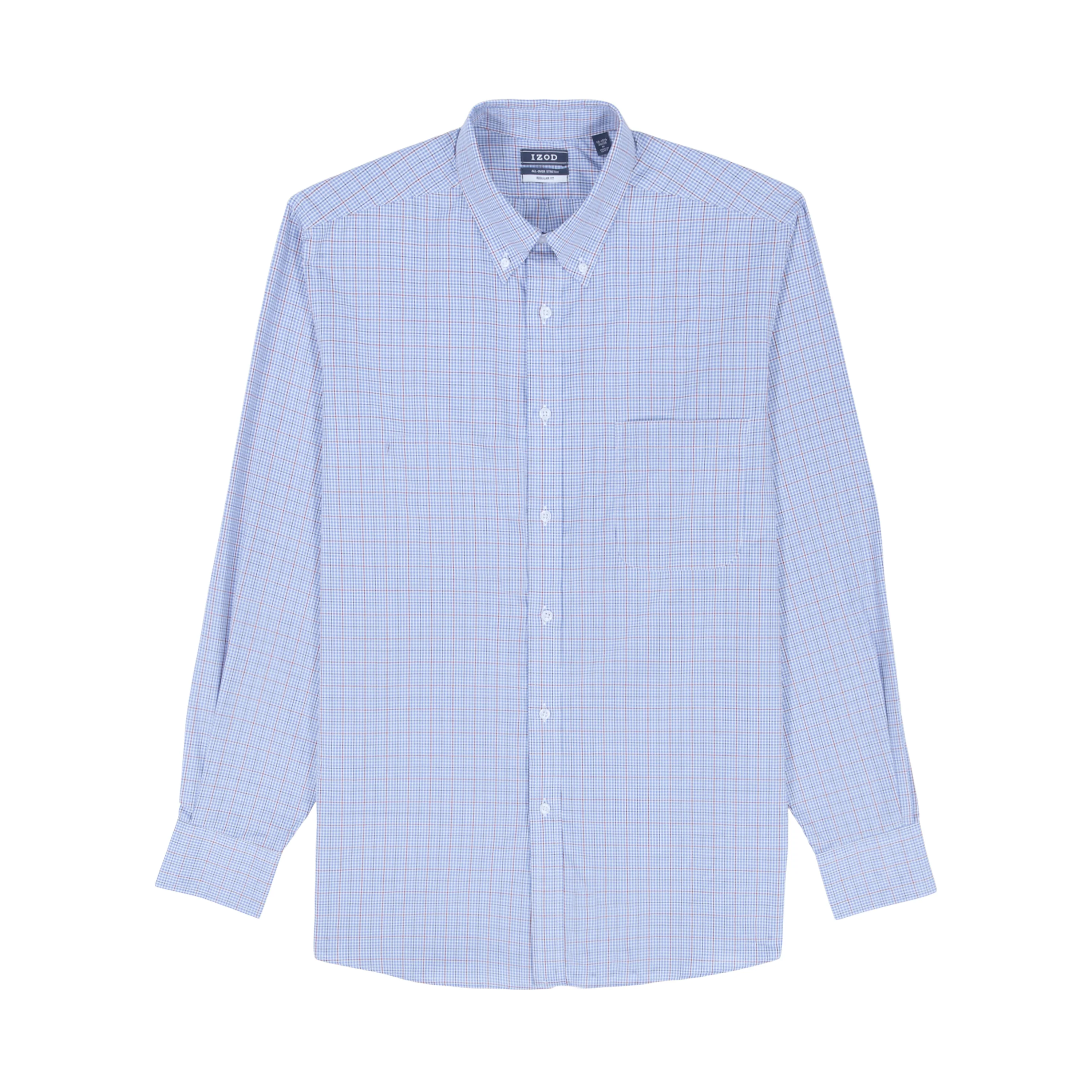 ALL-OVER STRETCH L/S PLAID BUTTON-DOWN DRESS SHIRT - SODALITE BLUE - Image 5