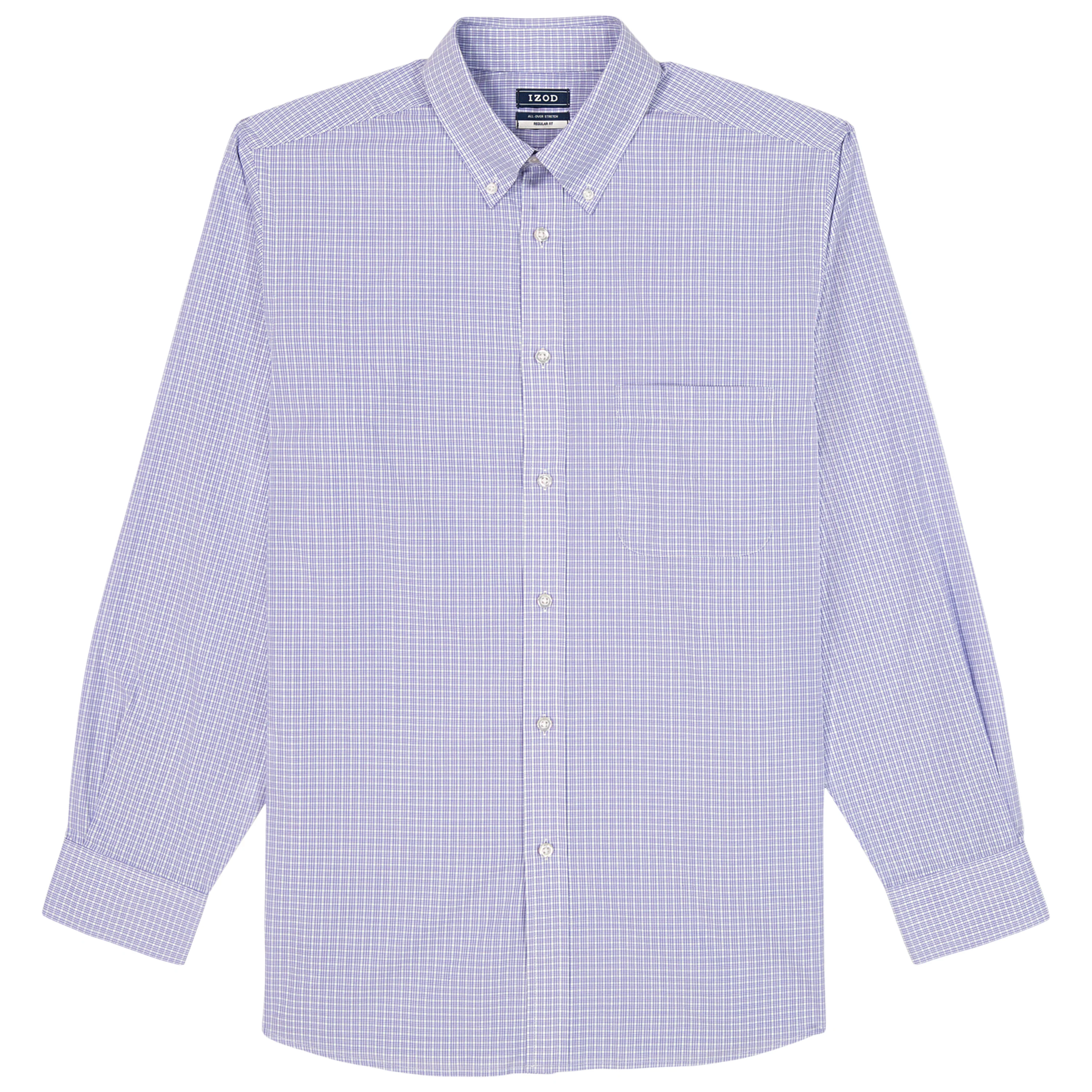 ALL-OVER STRETCH L/S PLAID BUTTON-DOWN DRESS SHIRT - DAHLIA PURPLE - Image 6