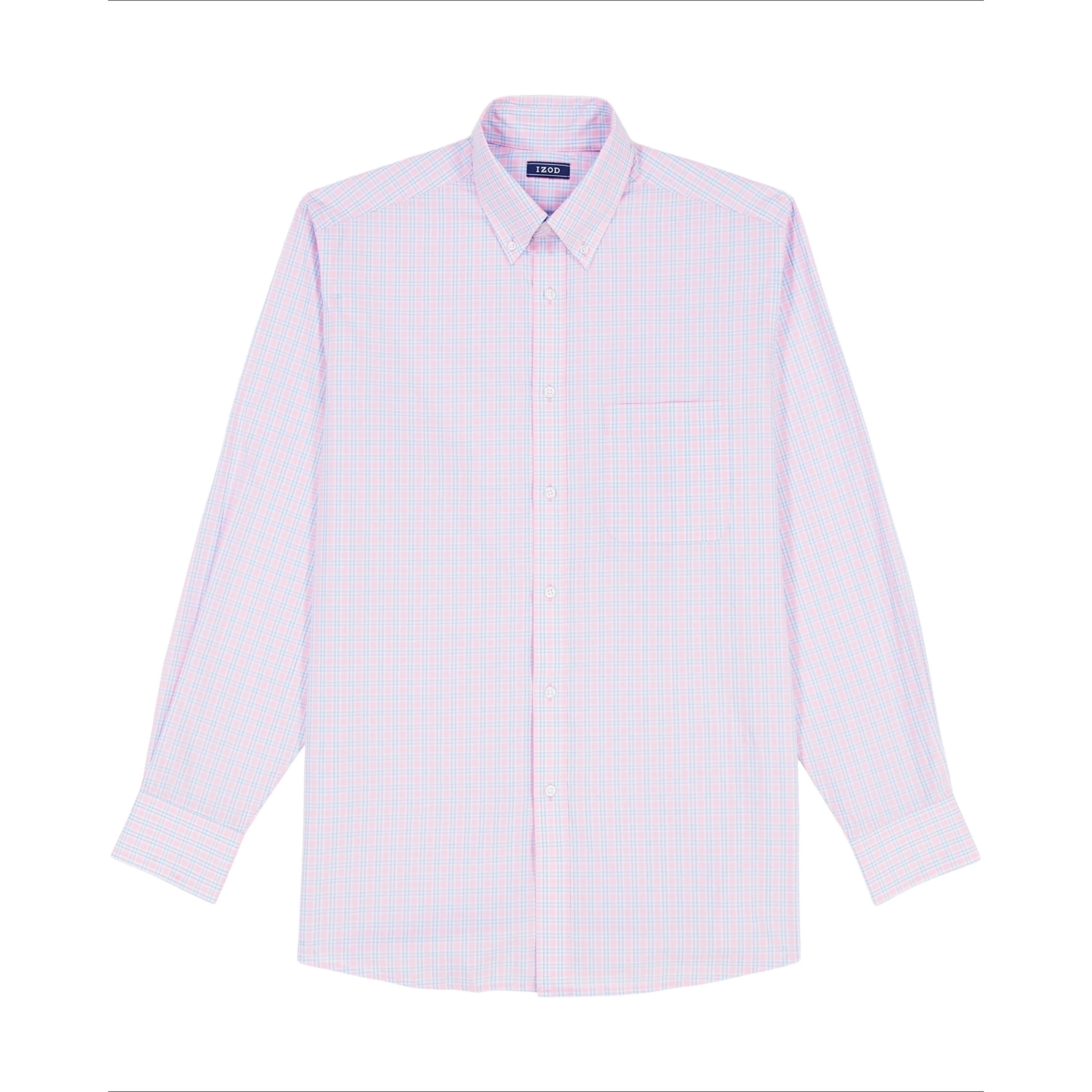 ALL-OVER STRETCH L/S PLAID BUTTON-DOWN DRESS SHIRT - LILAC SACHET - Image 5
