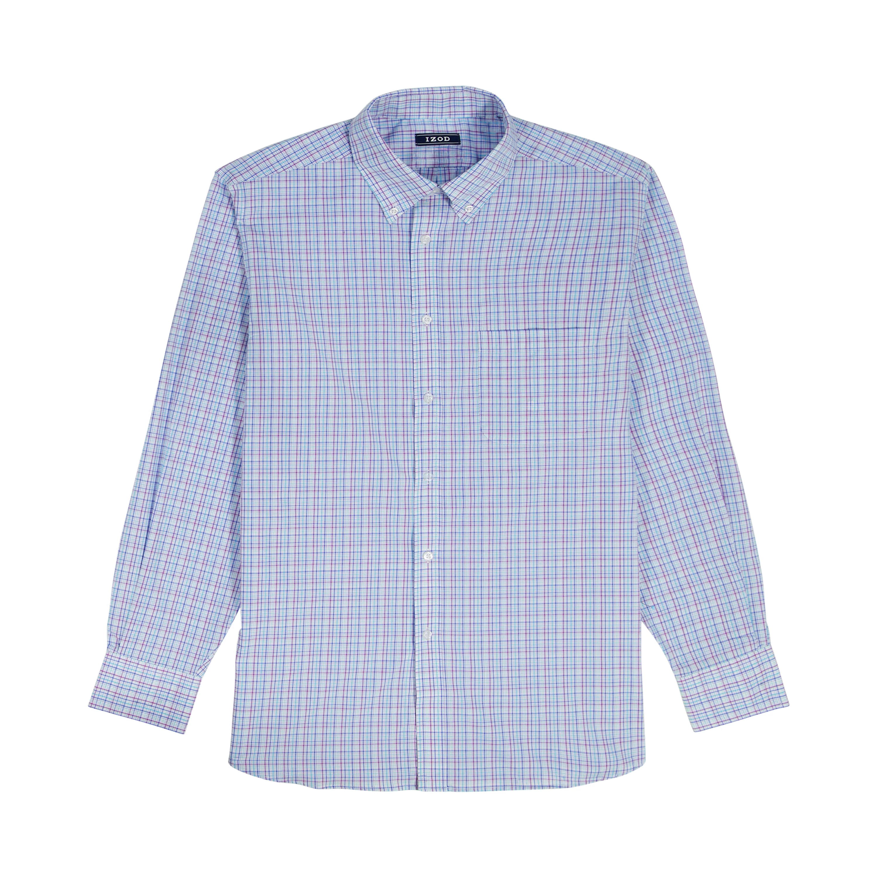 ALL-OVER STRETCH L/S PLAID BUTTON-DOWN DRESS SHIRT - ULTRAMARINE - Image 6