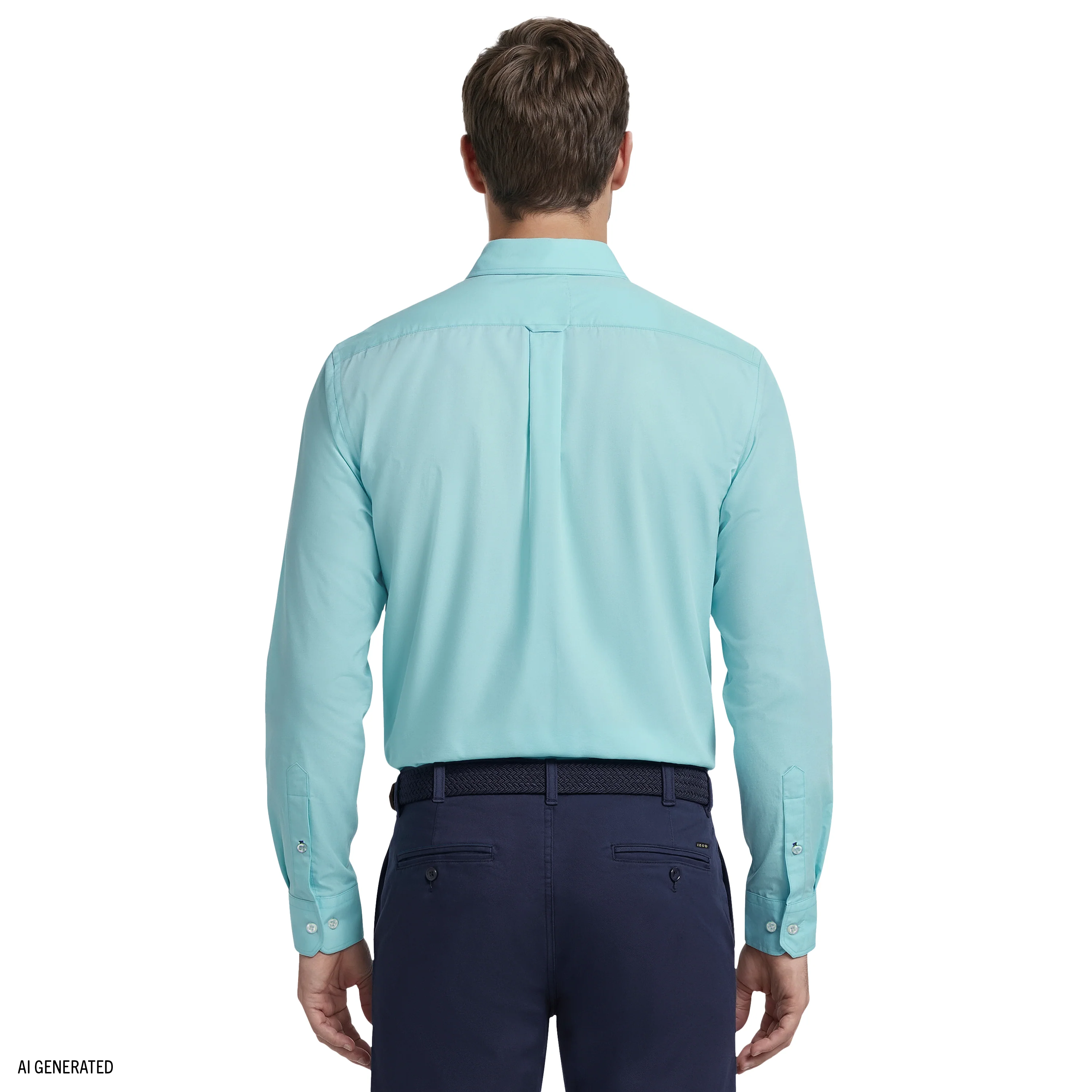 ALL-OVER STRETCH L/S BUTTON-DOWN DRESS SHIRT - LIMPET SHELL - Image 5
