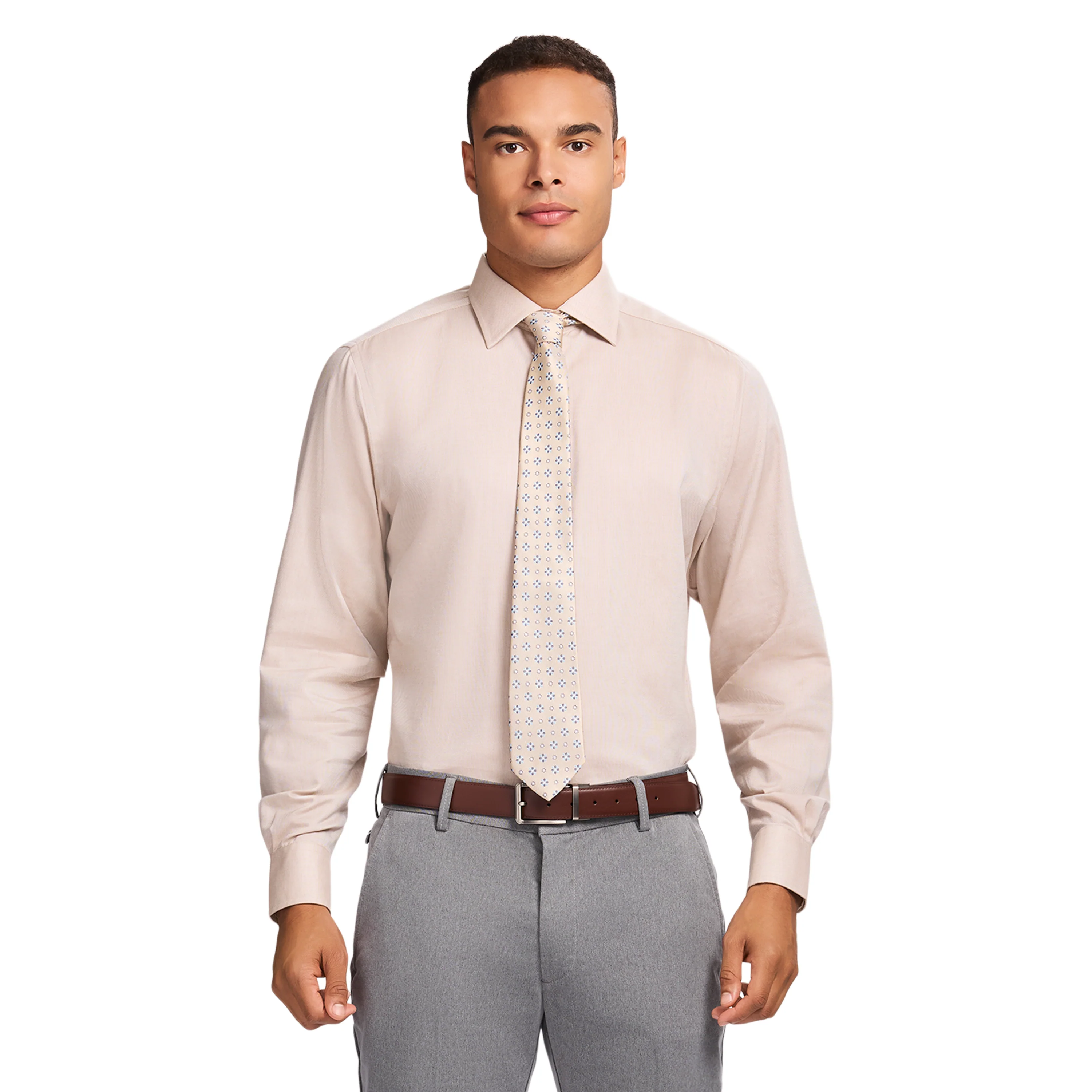 ROYAL TEXTURE L/S DRESS SHIRT - CEDARWOOD KHAKI - Image 2