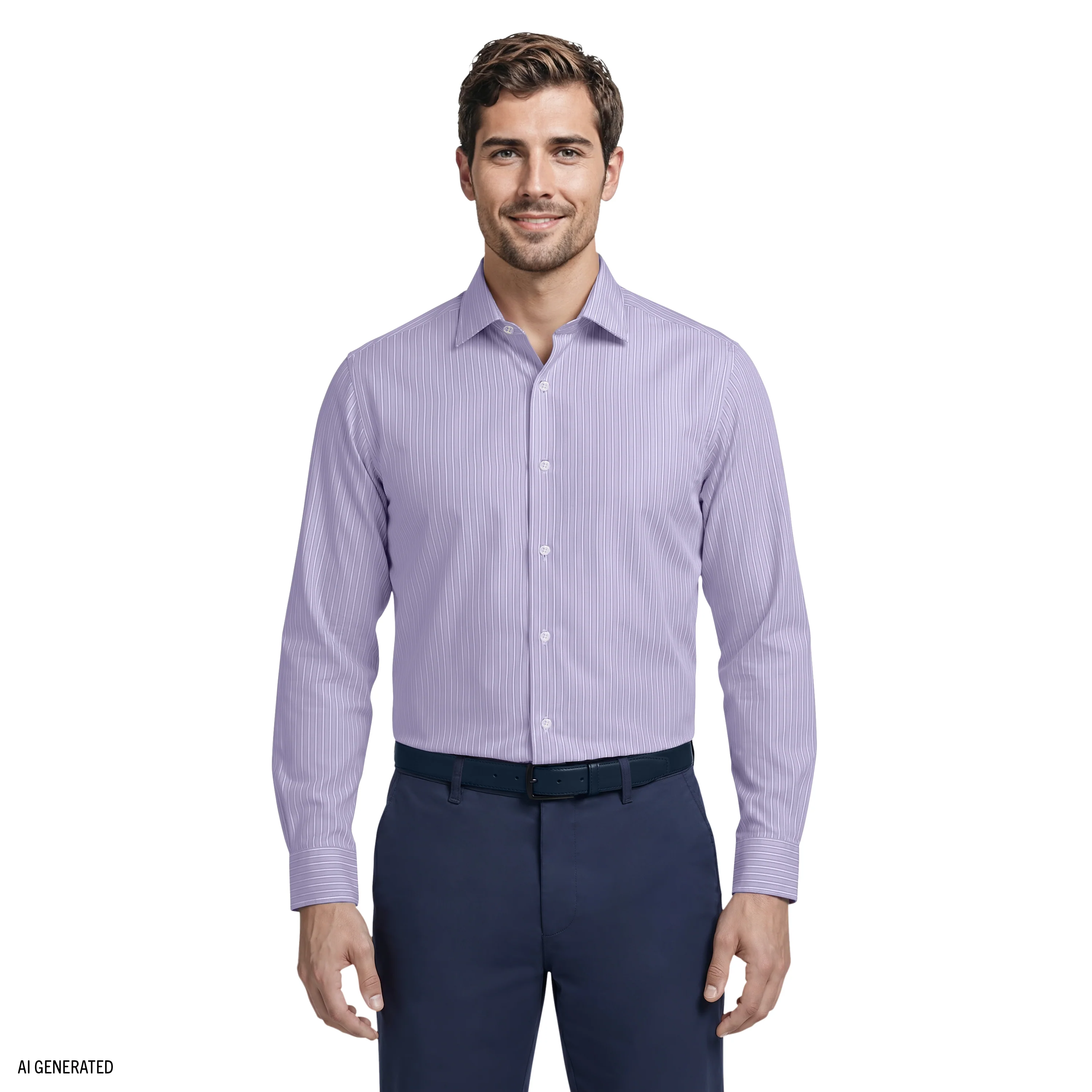 ROYAL TEXTURE L/S BUTTON-DOWN DRESS SHIRT - GRAPE MIST