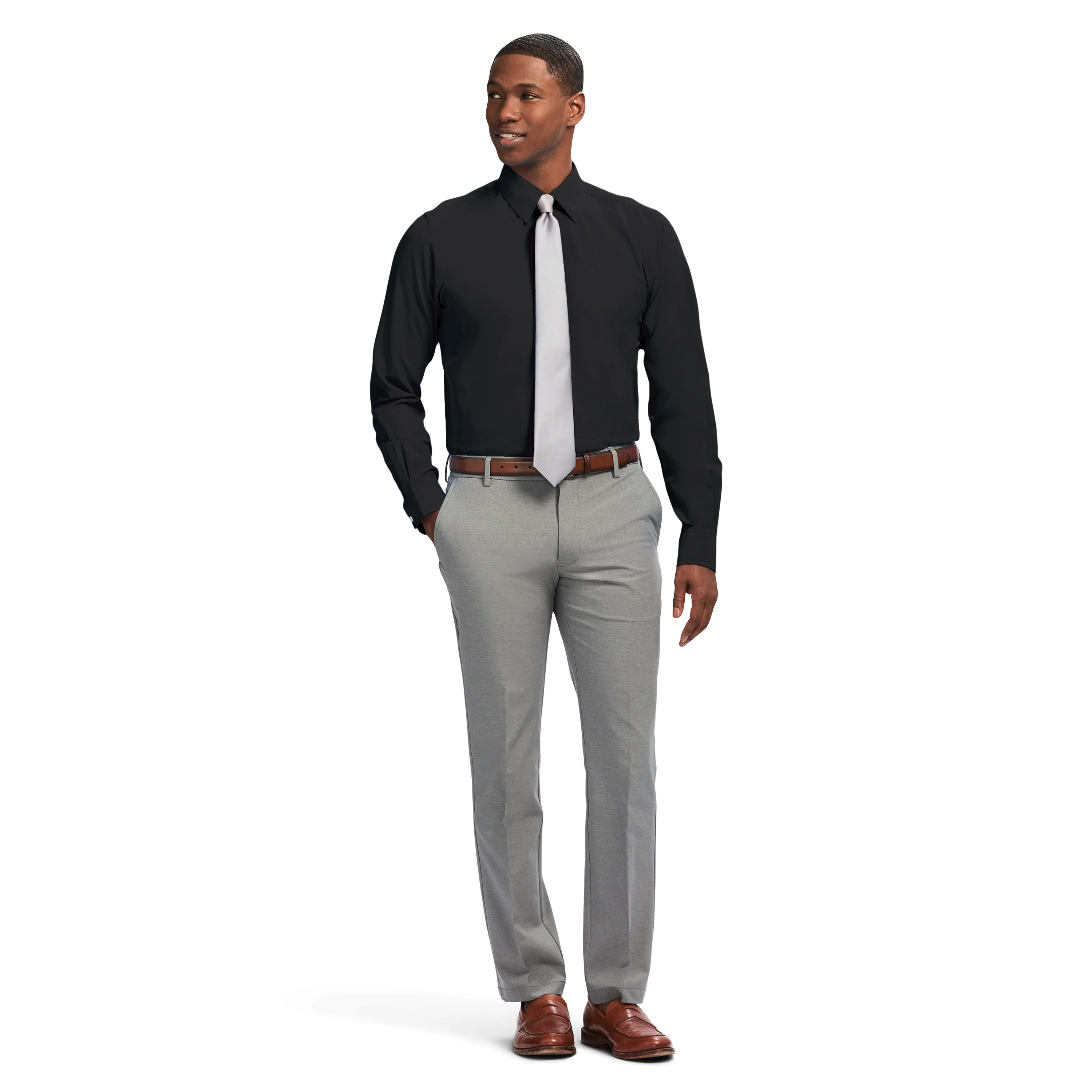 TRAVELER L/S DRESS SHIRT - BLACK - Image 3