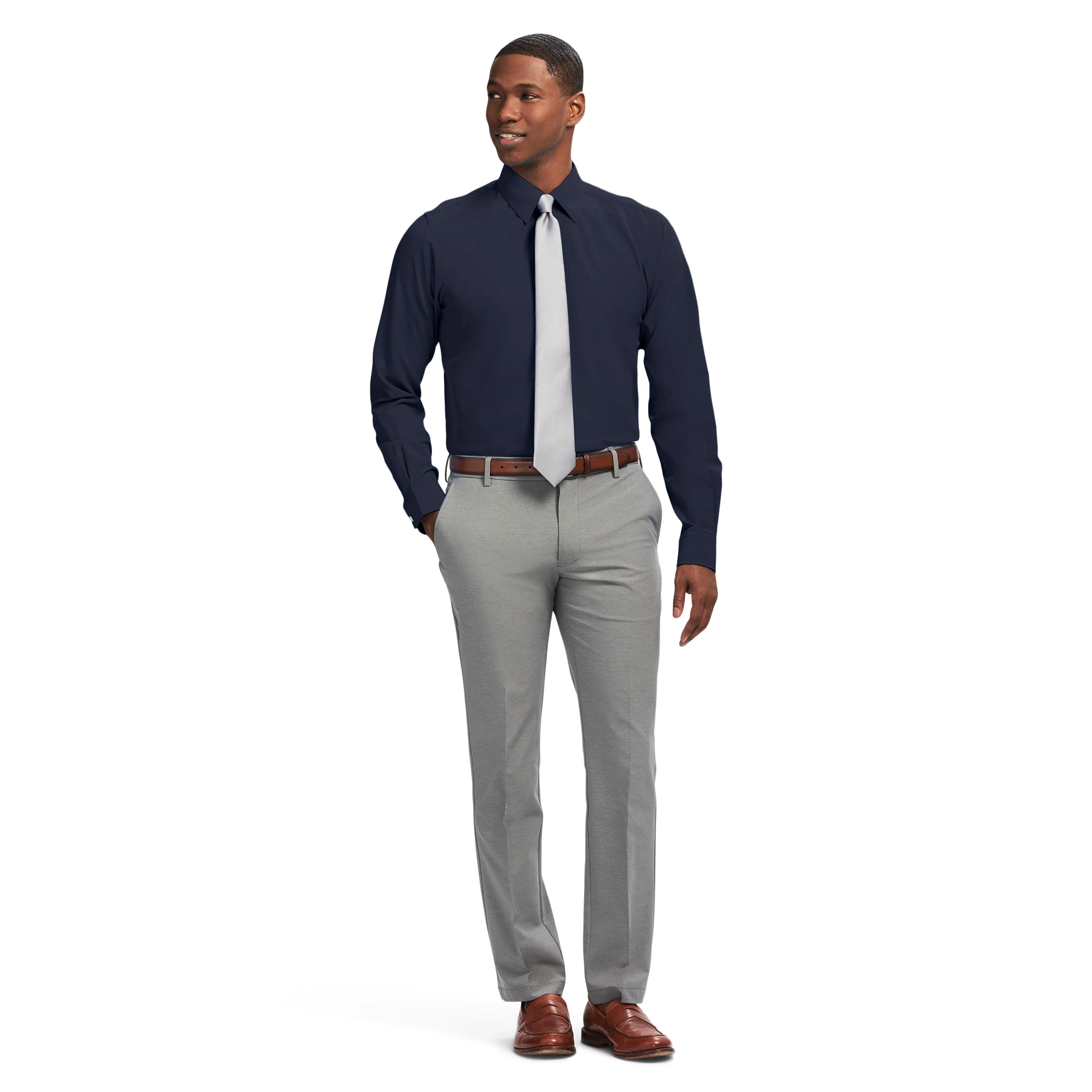 TRAVELER L/S DRESS SHIRT - NAVY BLAZER - Image 3