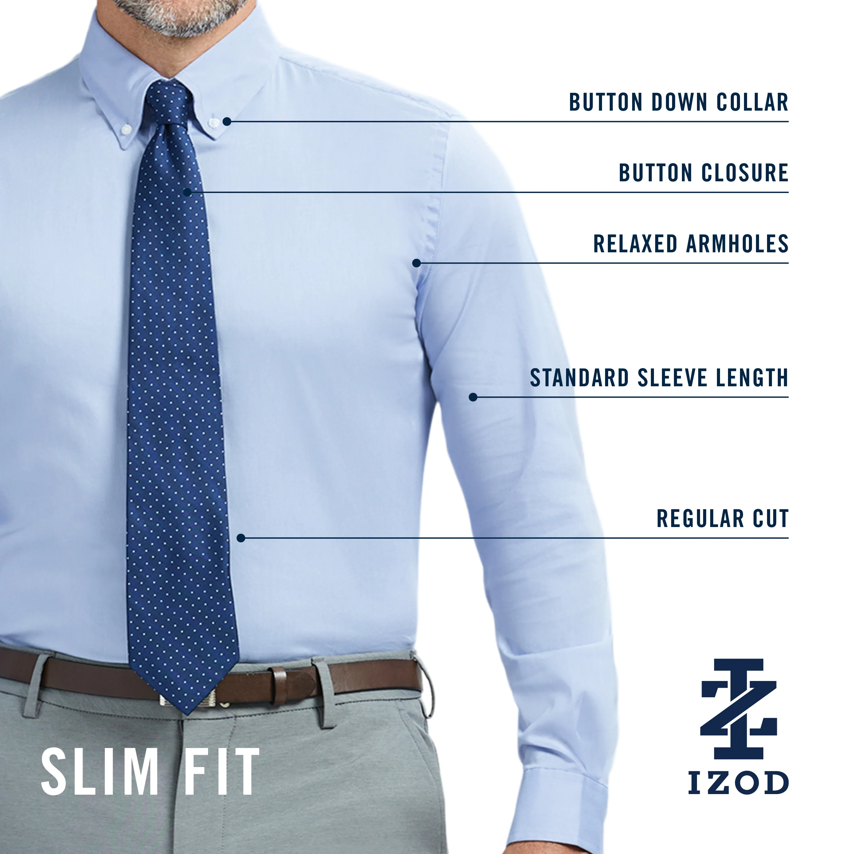 COOL FX L/S PRINTED BUTTON-DOWN DRESS SHIRT SLIM - DELLA ROBBIA BLUE - Image 5