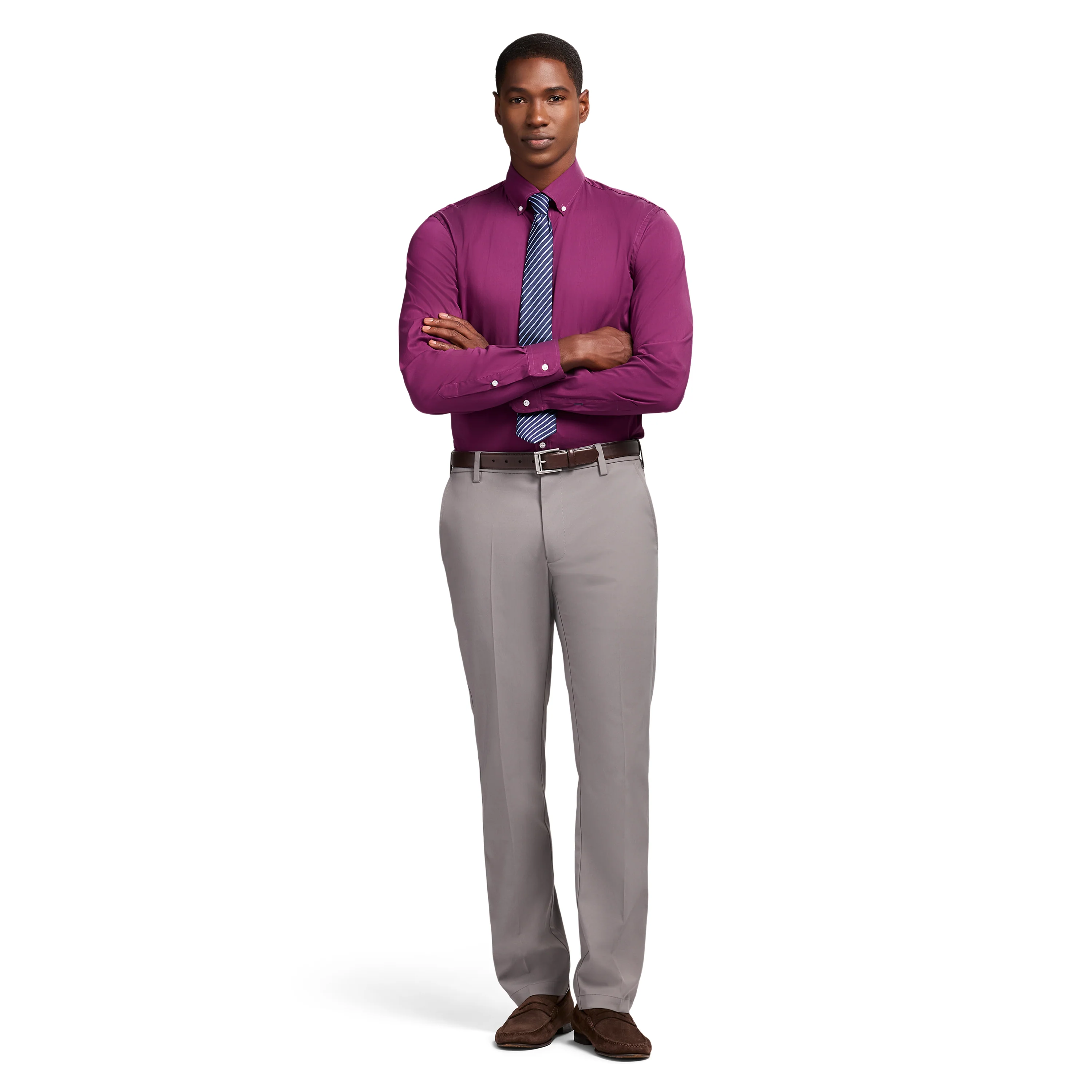 COOL FX L/S BUTTON-DOWN DRESS SHIRT SLIM - IMPERIAL PURPLE - Image 3