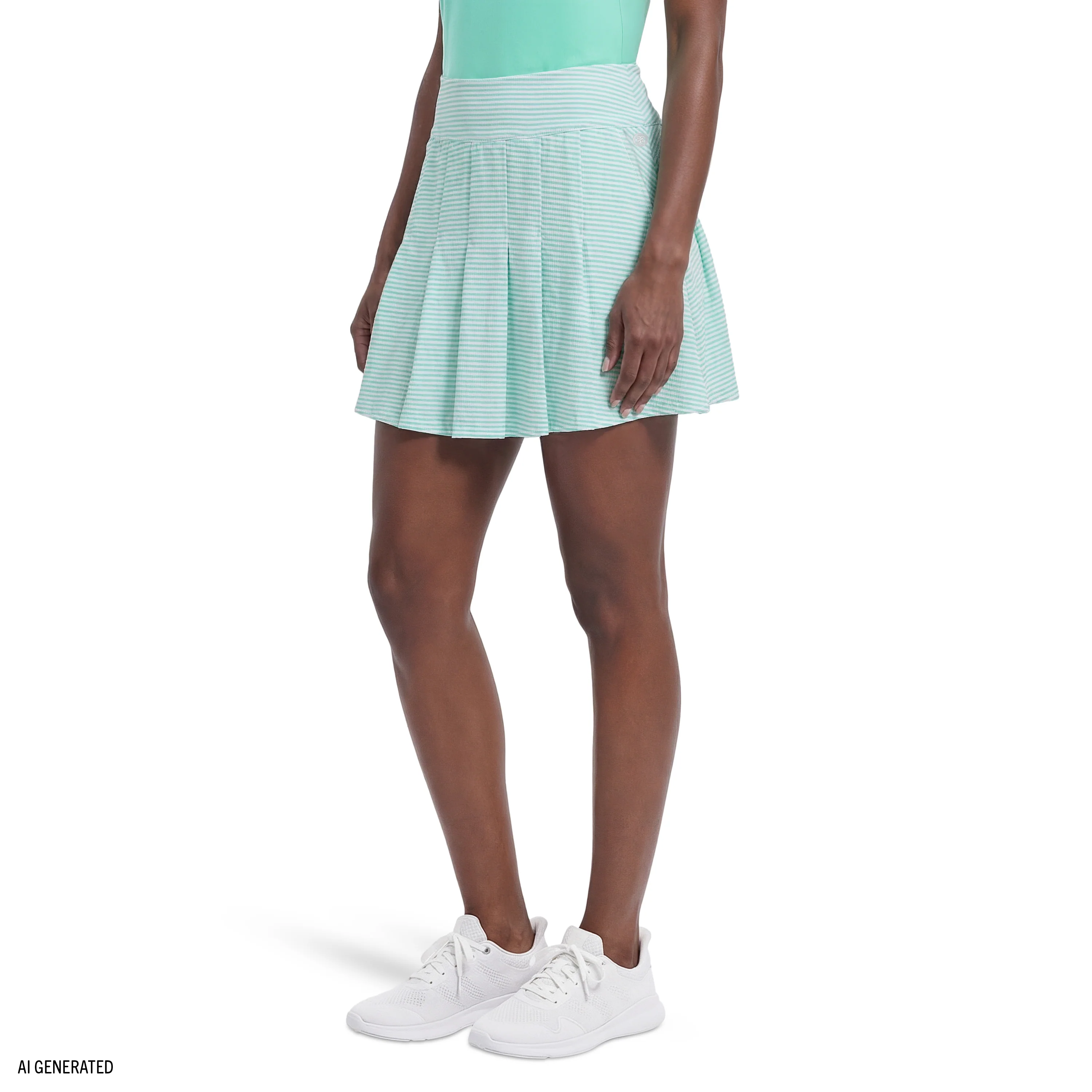 PAULINE PLEATED PULL-ON SKORT - ARUBA BLUE - Image 3