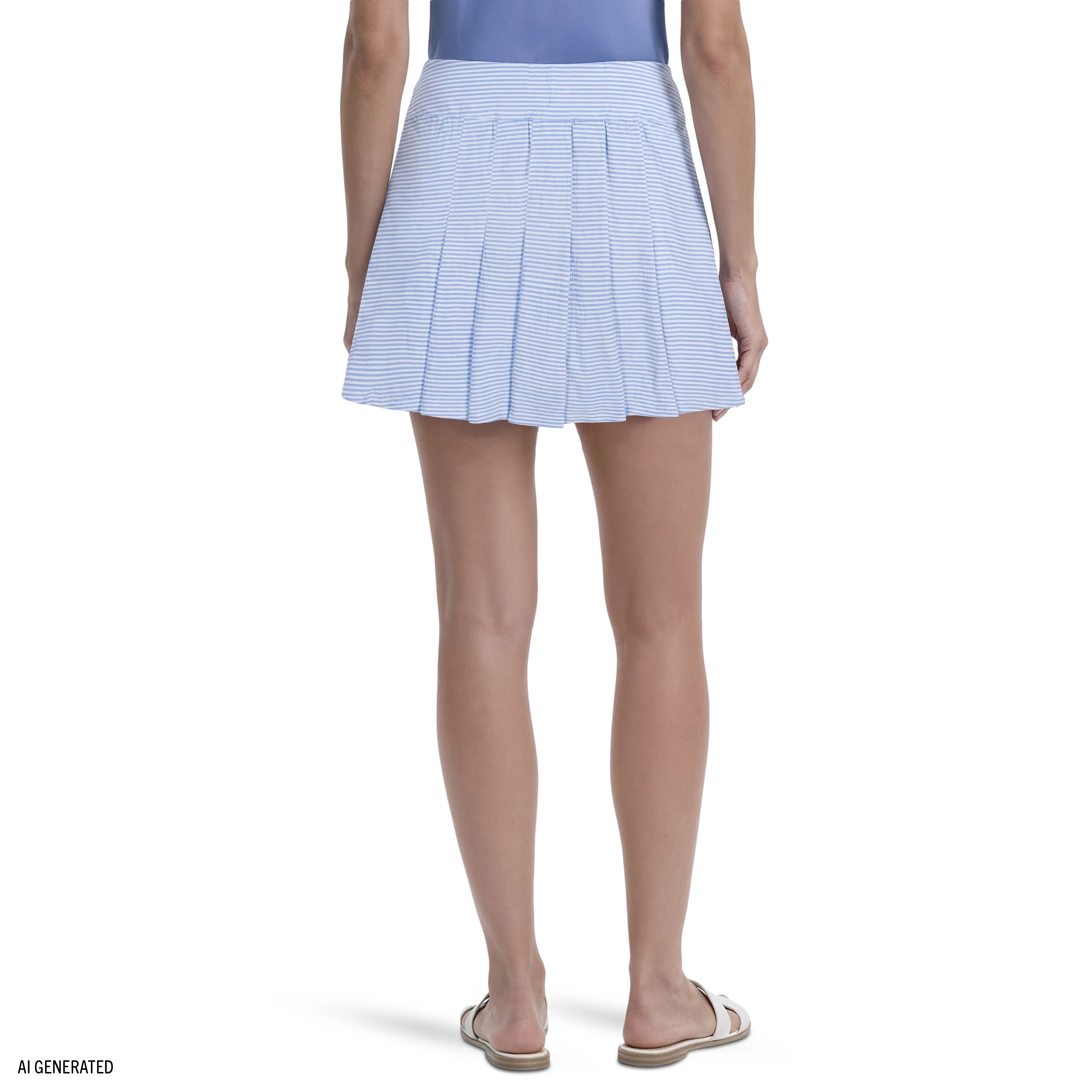 PAULINE PLEATED PULL-ON SKORT - HYDRANGEA - Image 4