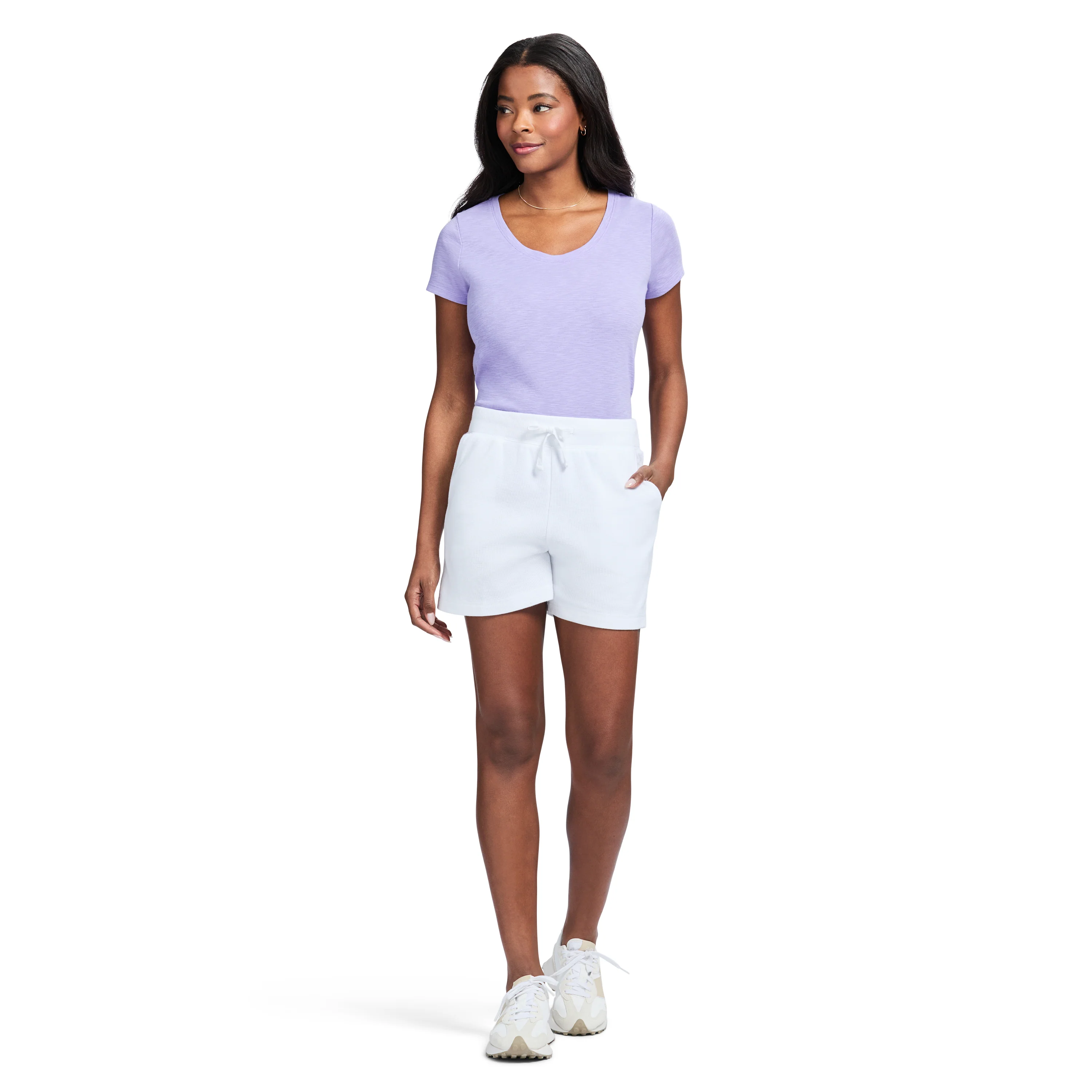 SHARA PULL-ON SLUB SHORT - BRIGHT WHITE - Image 4