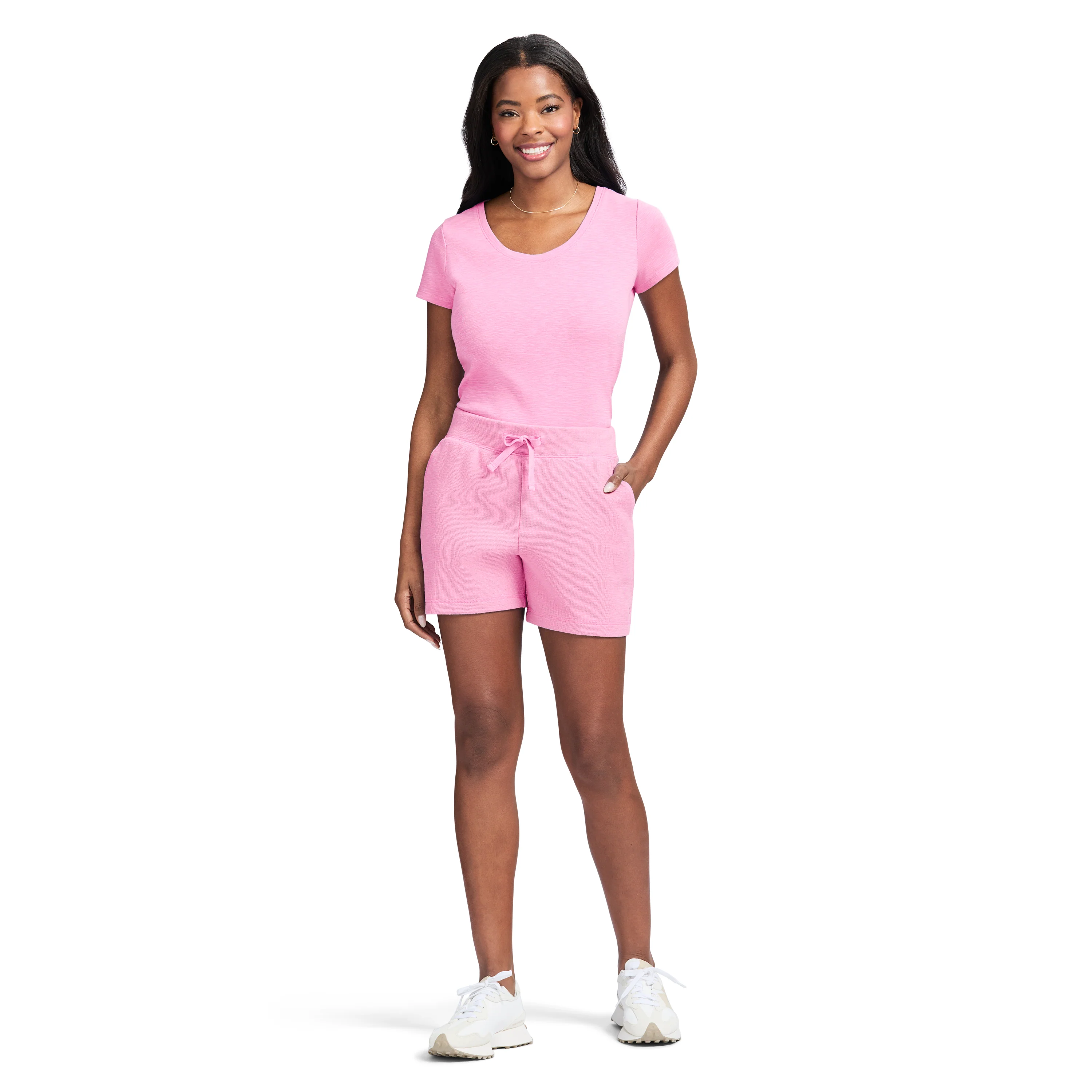 SHARA PULL-ON SLUB SHORT - SACHET PINK - Image 4