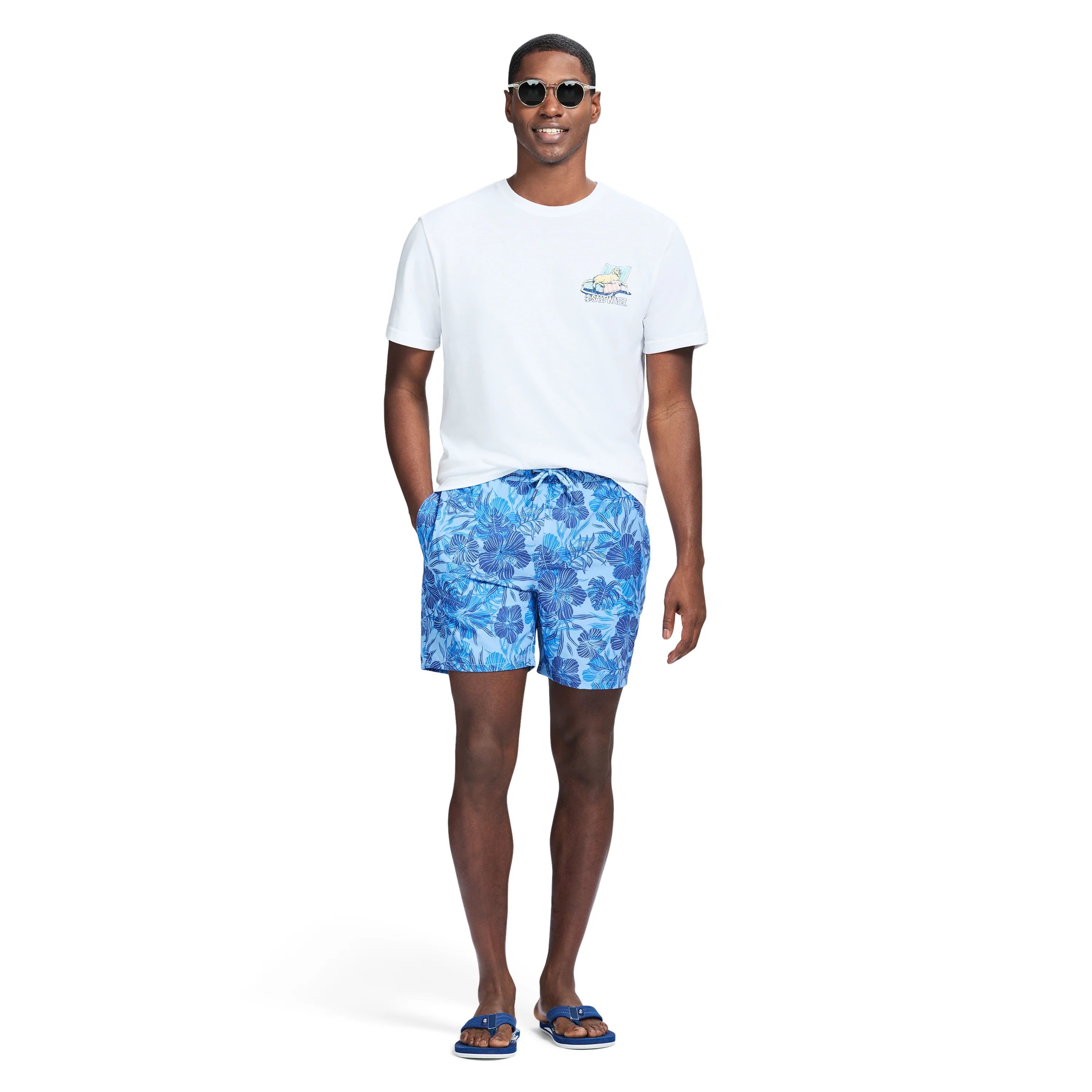 SALTWATER BEACH PERFORMANCE SWIM TRUNK - PLACID BLUE - Image 4