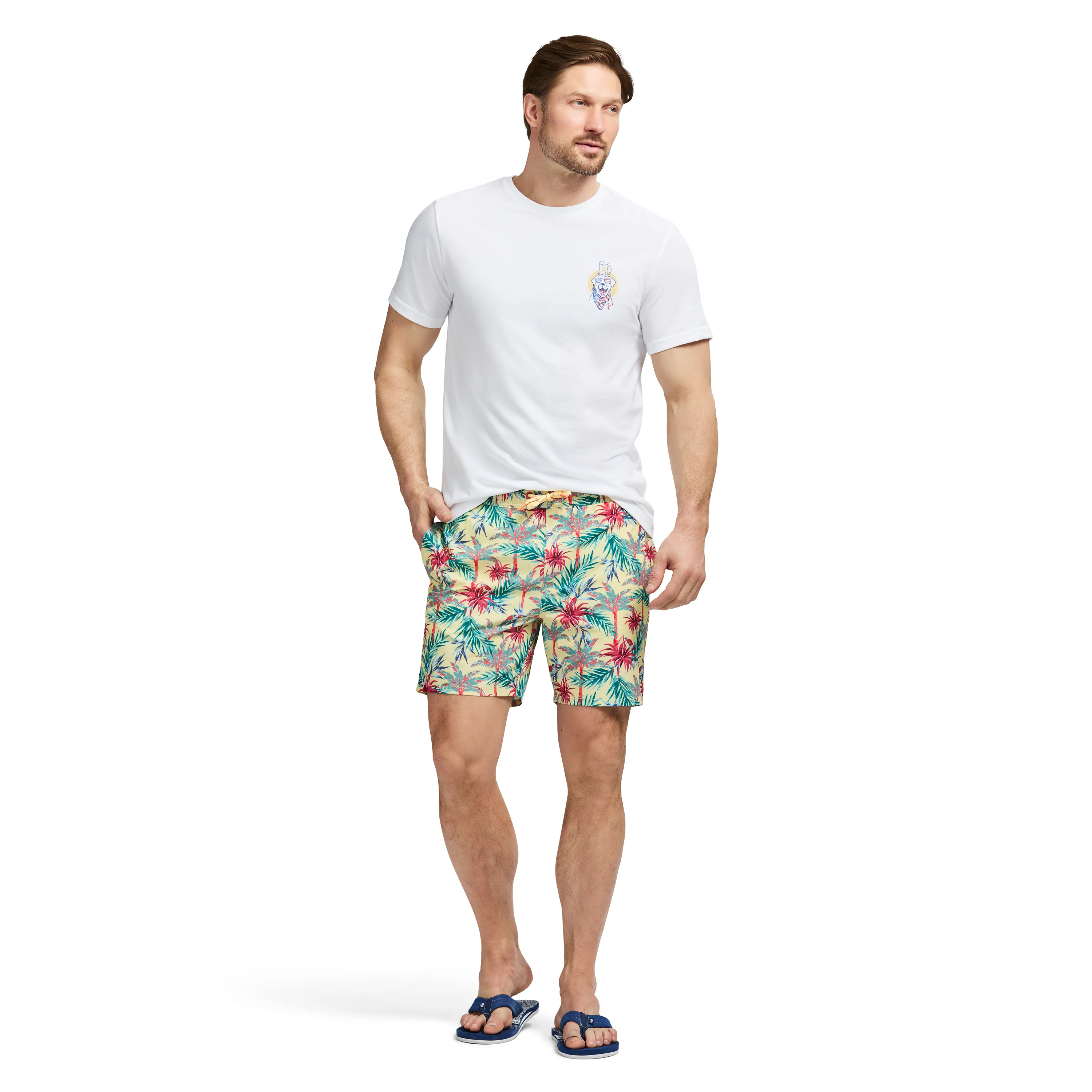 SALTWATER BEACH PERFORMANCE SWIM TRUNK - LEMON MERINGUE - Image 4