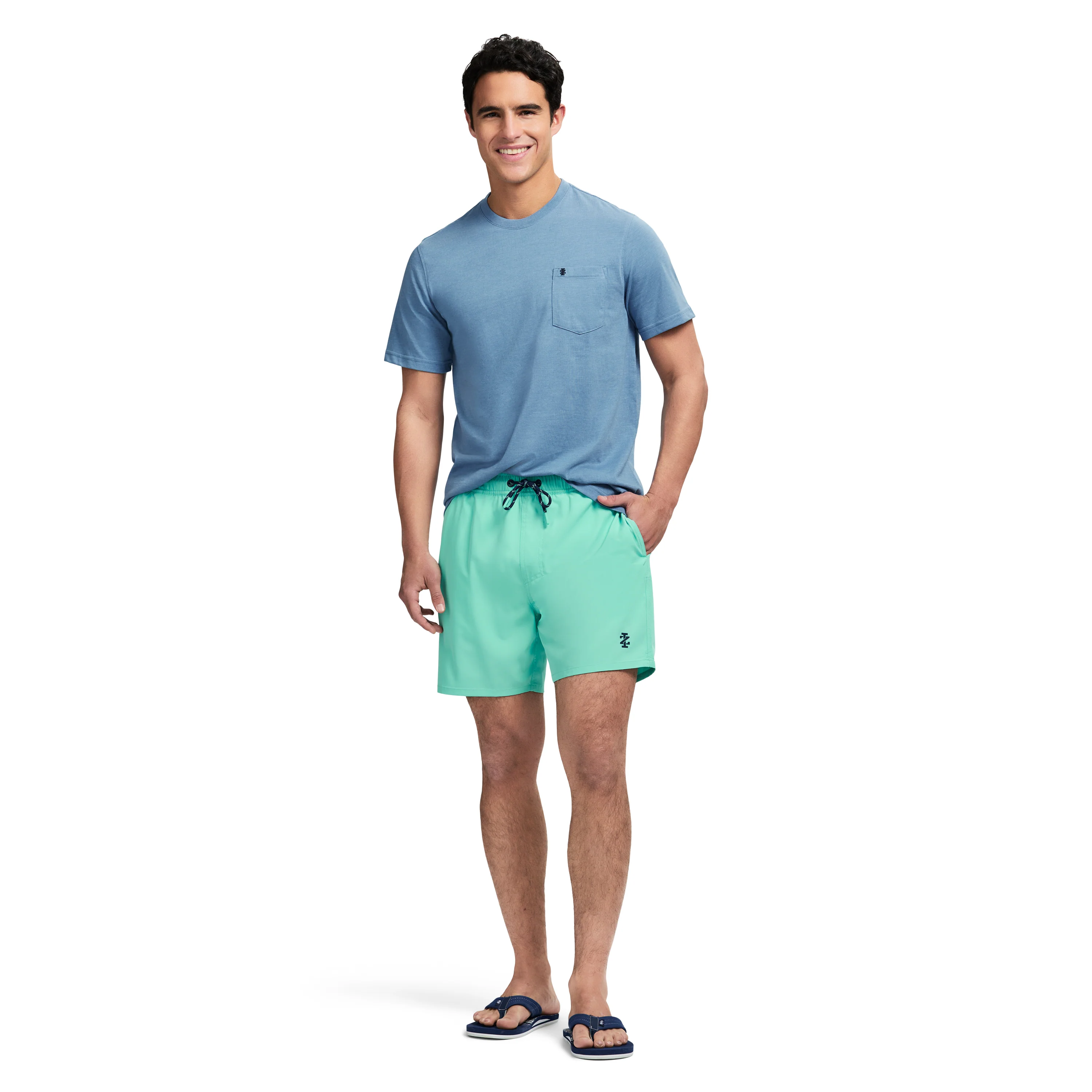 SALTWATER BEACH PERFORMANCE SWIM TRUNK - POOL BLUE - Image 4